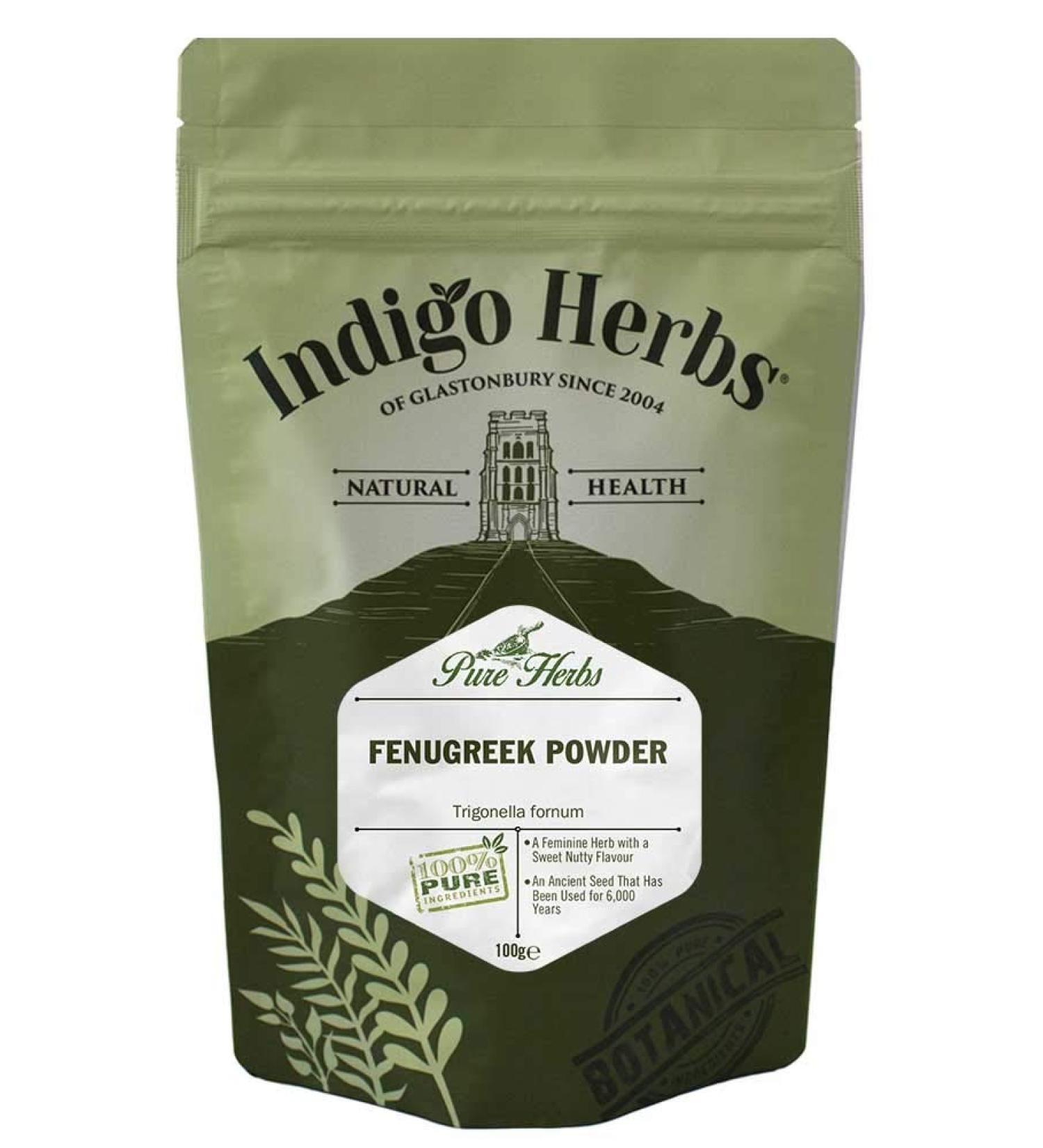 Indigo Herbs Fenugreek Powder 100g - Pure & Natural | Vegan | Trigonella foenum | Pack of 1 - Buy Online on SooperMarket.com