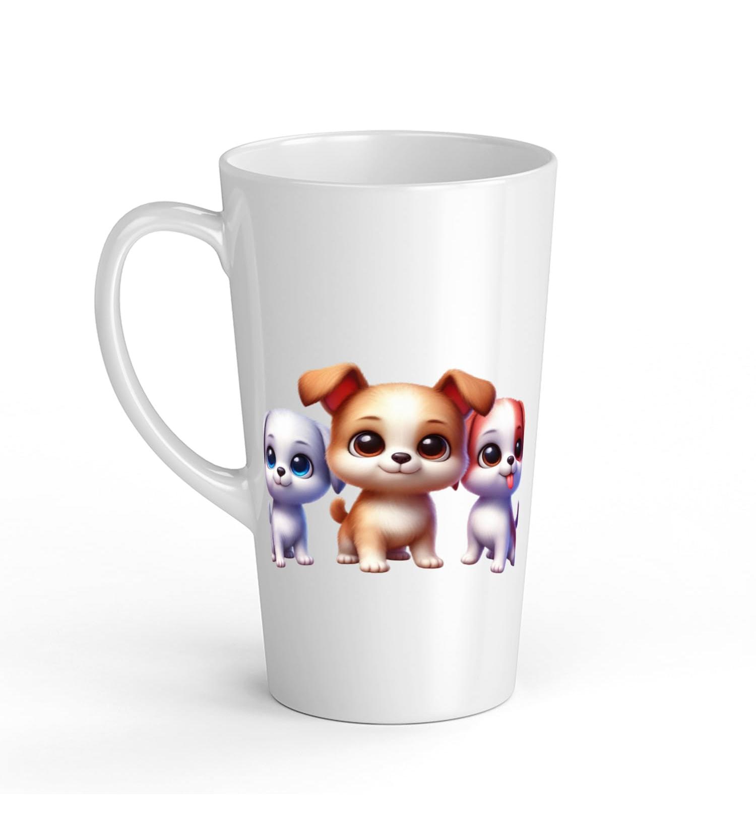 White Ceramic Kids Chiot Mug - Large 483 ml Perfect for Hot Chocolate or Milk Fun and Easy to Use