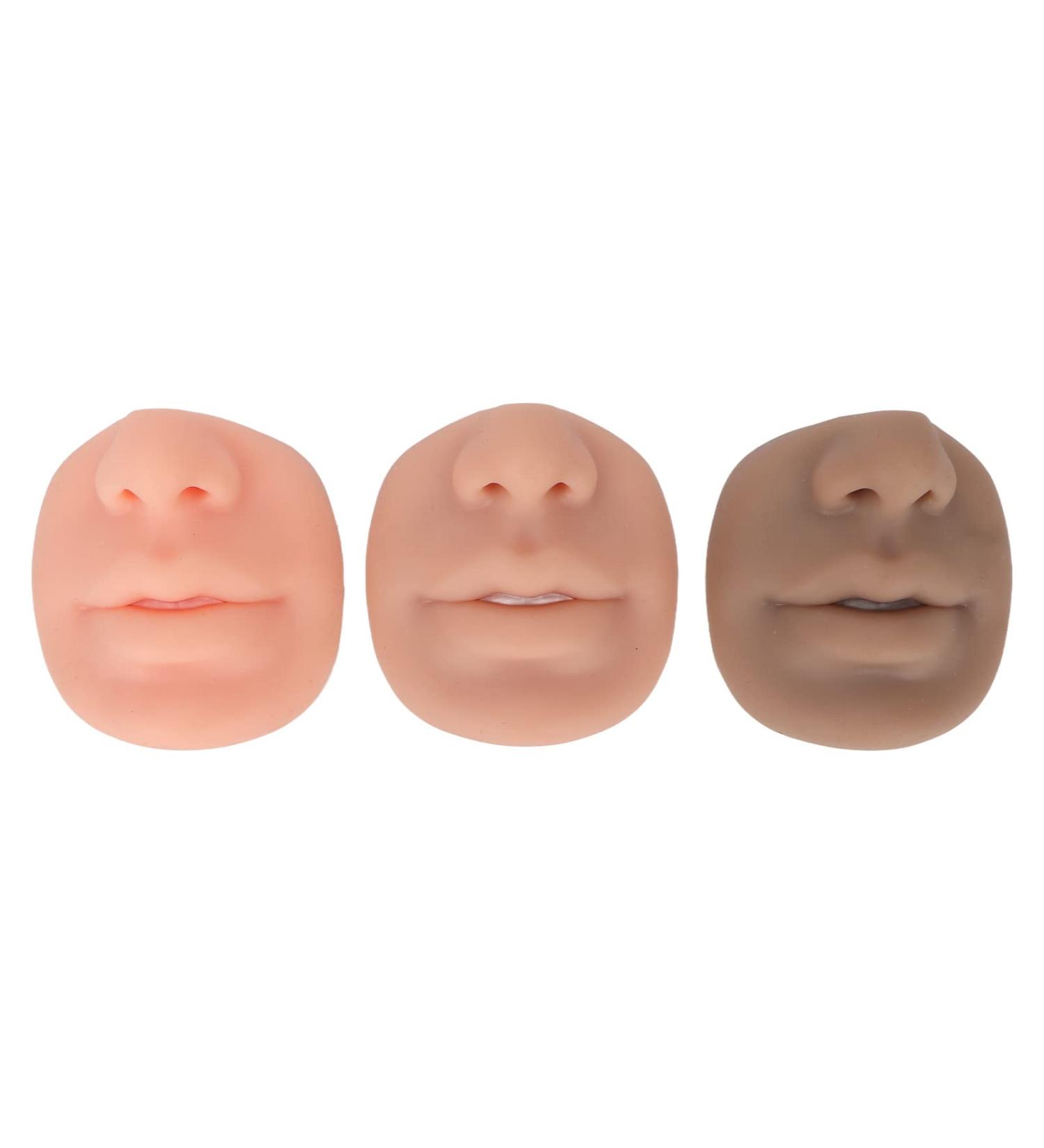Realistic 3D Silicone Nose Mouth Model for Display - Flexible Acupuncture & Piercing Practice | Reusable 3 Colors Available - Buy Online on SooperMarket.com