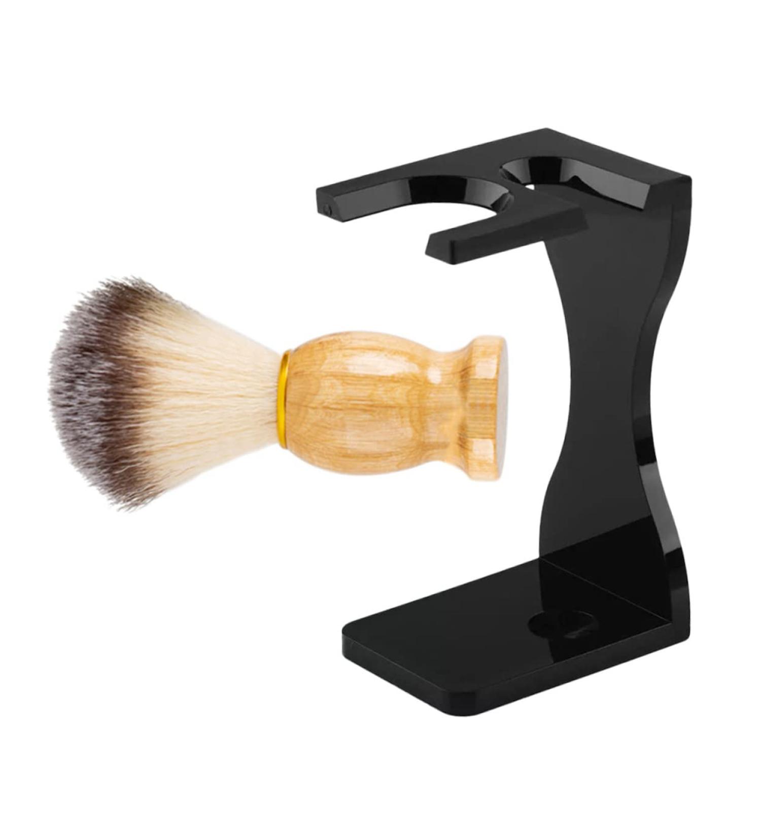 Premium 1 Set Shaving Kit | Shaving Brush Rack & Cream Holder for Men | Multifunctional Acrylic Shaving Tool - Buy Online on SooperMarket.com