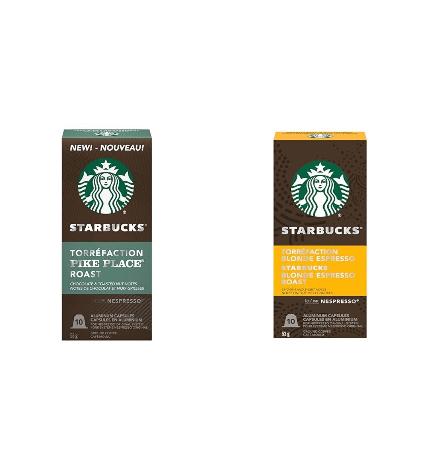 Starbucks By Nespresso Pike Place 5 X 10 Nespresso Coffee Pods 50 Count & by Nespresso Blonde Espresso Roast Nespresso Coffee Capsules Original Line Compatible 10 Nespresso Coffee Pods - Buy Online on SooperMarket.com