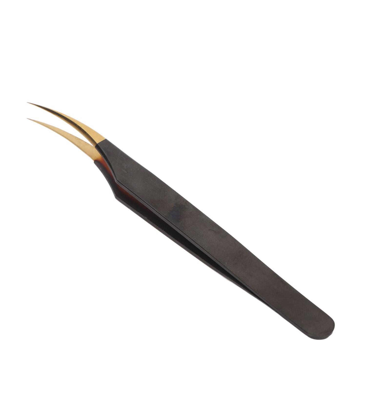 Shop Eyeline Extension Tweezers - Luxury Gold Precise & Safe Stainless Steel Salon Tools - Buy Online on SooperMarket.com