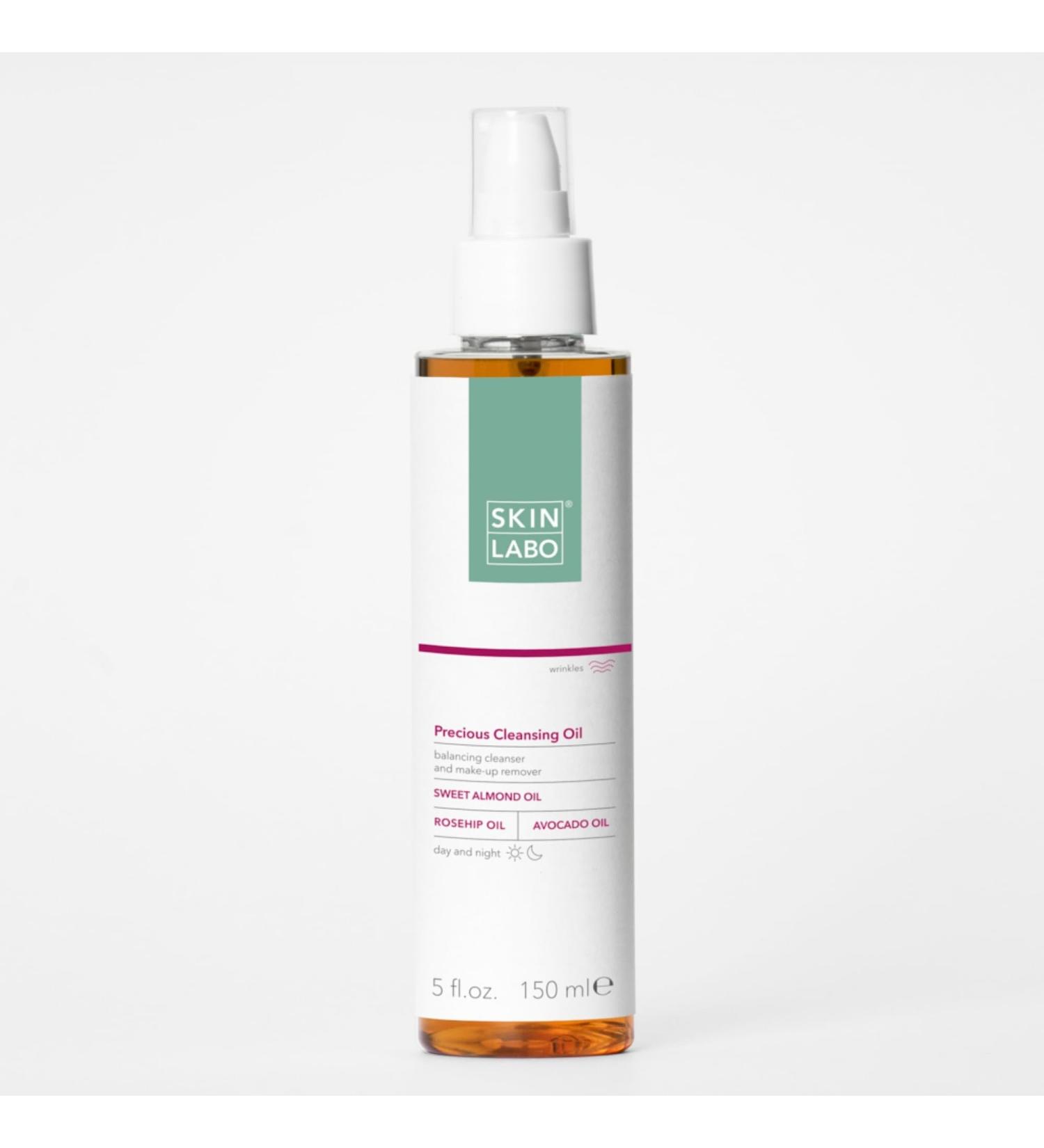 SkinLabo - Precious Cleansing Oil Balancing Cleanser and Make-up Remover Removes Stubborn Make-up with Sweet Almond Oil and Avocado Oil - 150 ml - Buy Online on SooperMarket.com