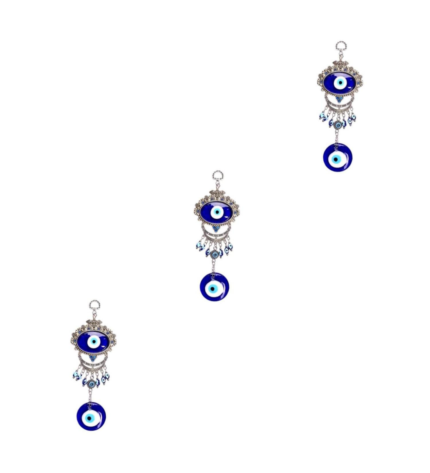 ABOOFAN 3pcs Blue Pendant Keychain Accessories Blue Eye Amulet Ornament Hanging Pendant Charm Devil Eye Rear - Buy Online on SooperMarket.com