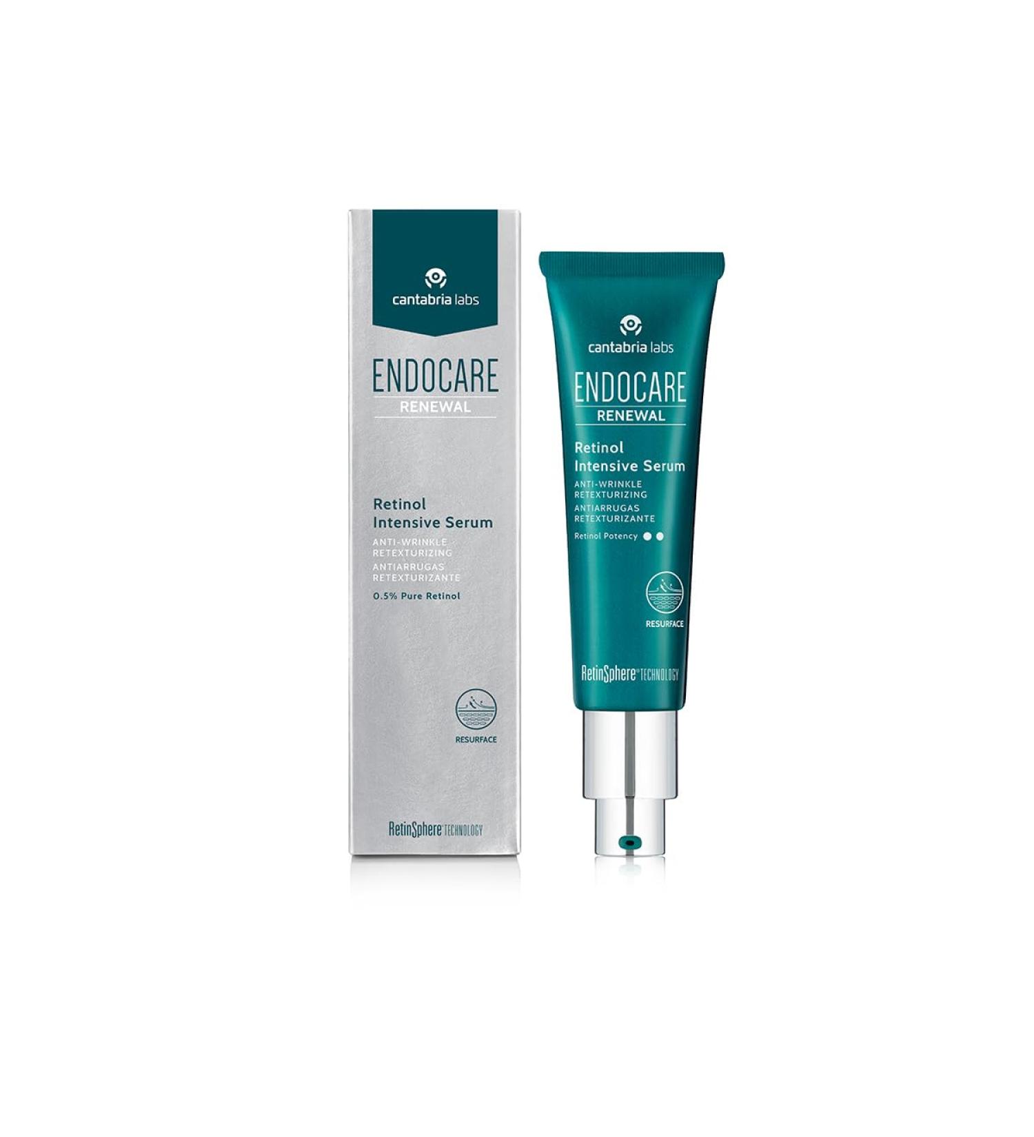 Cantabria Labs Endocare Renewal Retinol Intensive Serum (0.5% Pure Retinol) 30ml Formulated in Micro Sponges in Waterproof Texture: Anti-Wrinkle Retexturing - Buy Online on SooperMarket.com
