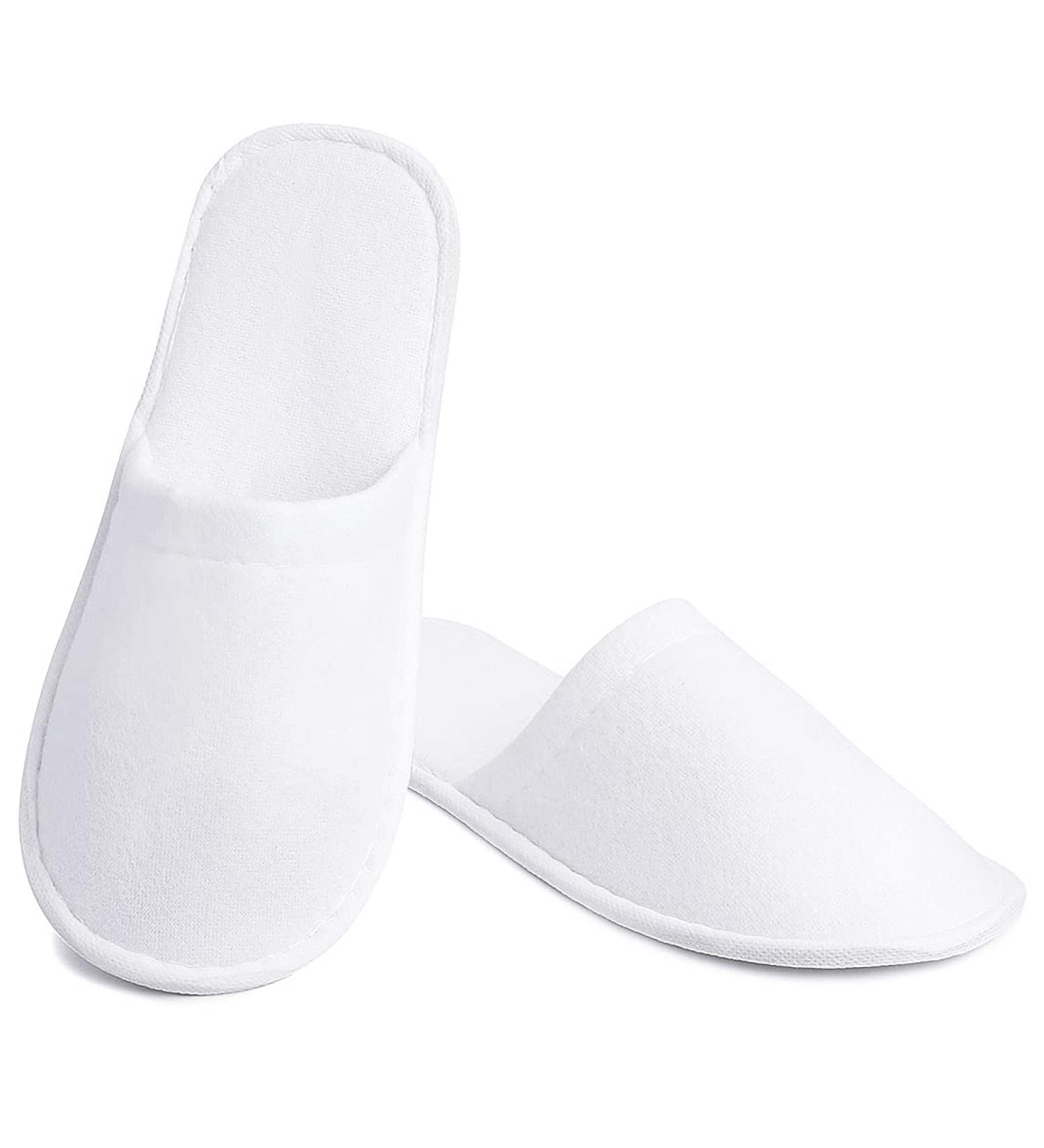 6 Pairs White Disposable Spa Slippers | Summer Cotton, Non-Slip, Breathable | Men and Women - Great for Hotel Guests and Travel - Buy Online on SooperMarket.com