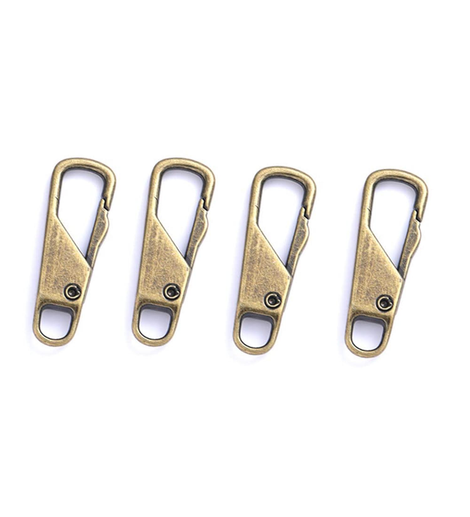 Universal Metal Zipper Pulls Replacement - Bronze 4pcs | Suitcase, Luggage, Jacket, Backpacks, Boot Repair - Buy Online on SooperMarket.com