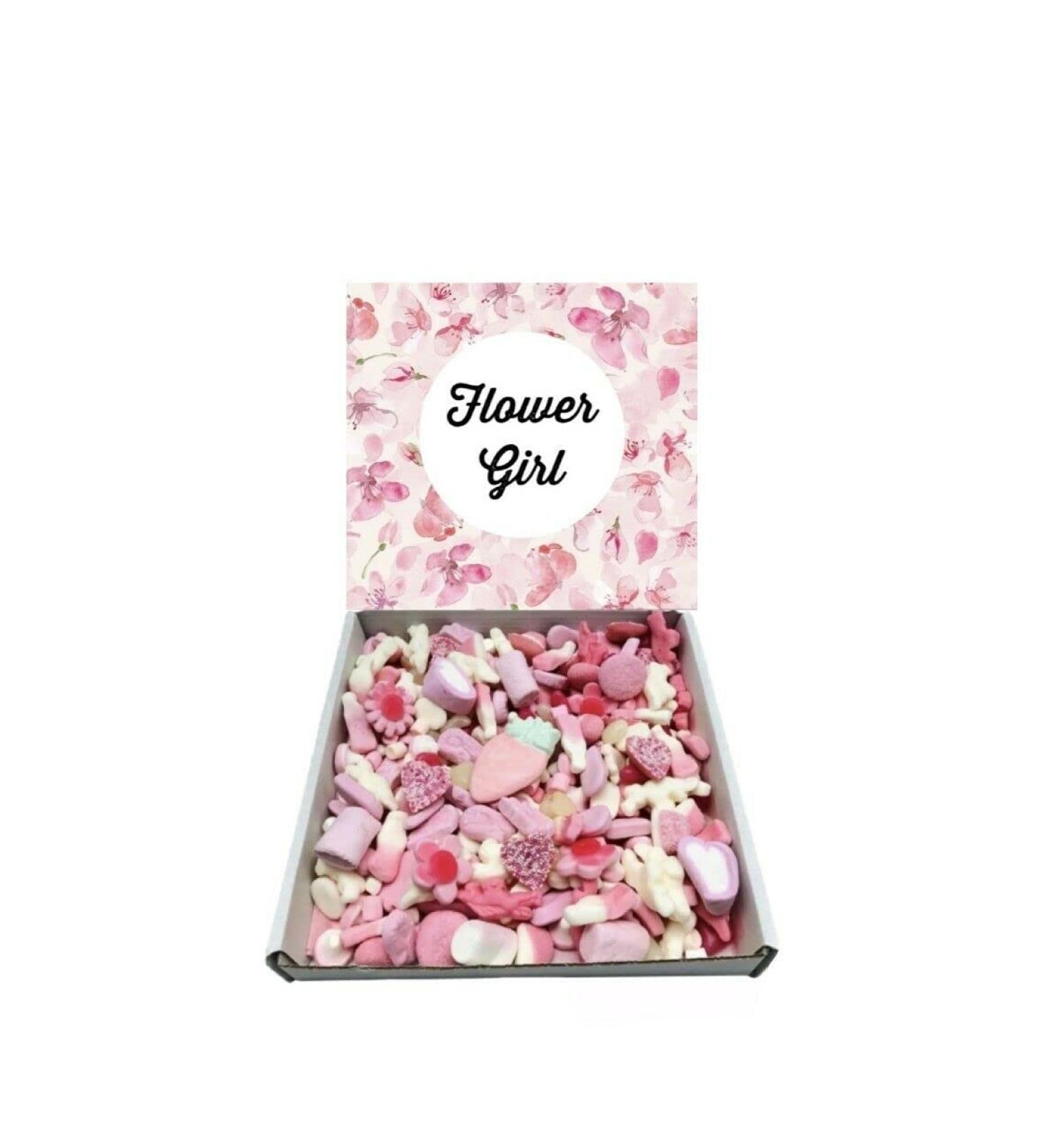 Flower Girl Gift Pick n Mix 300g Pink Sweets Selection Box Gummy Sweet Box Favour Gift Box Wedding Bridesmaid Party Present - Buy Online on SooperMarket.com
