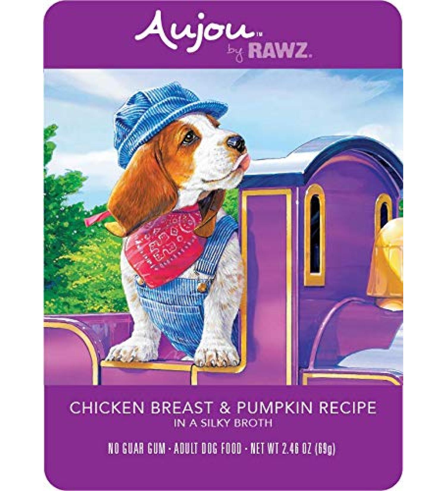 Rawz Aujou Chicken Breast & Pumpkin Dog Food 8/2.46 oz Pouches