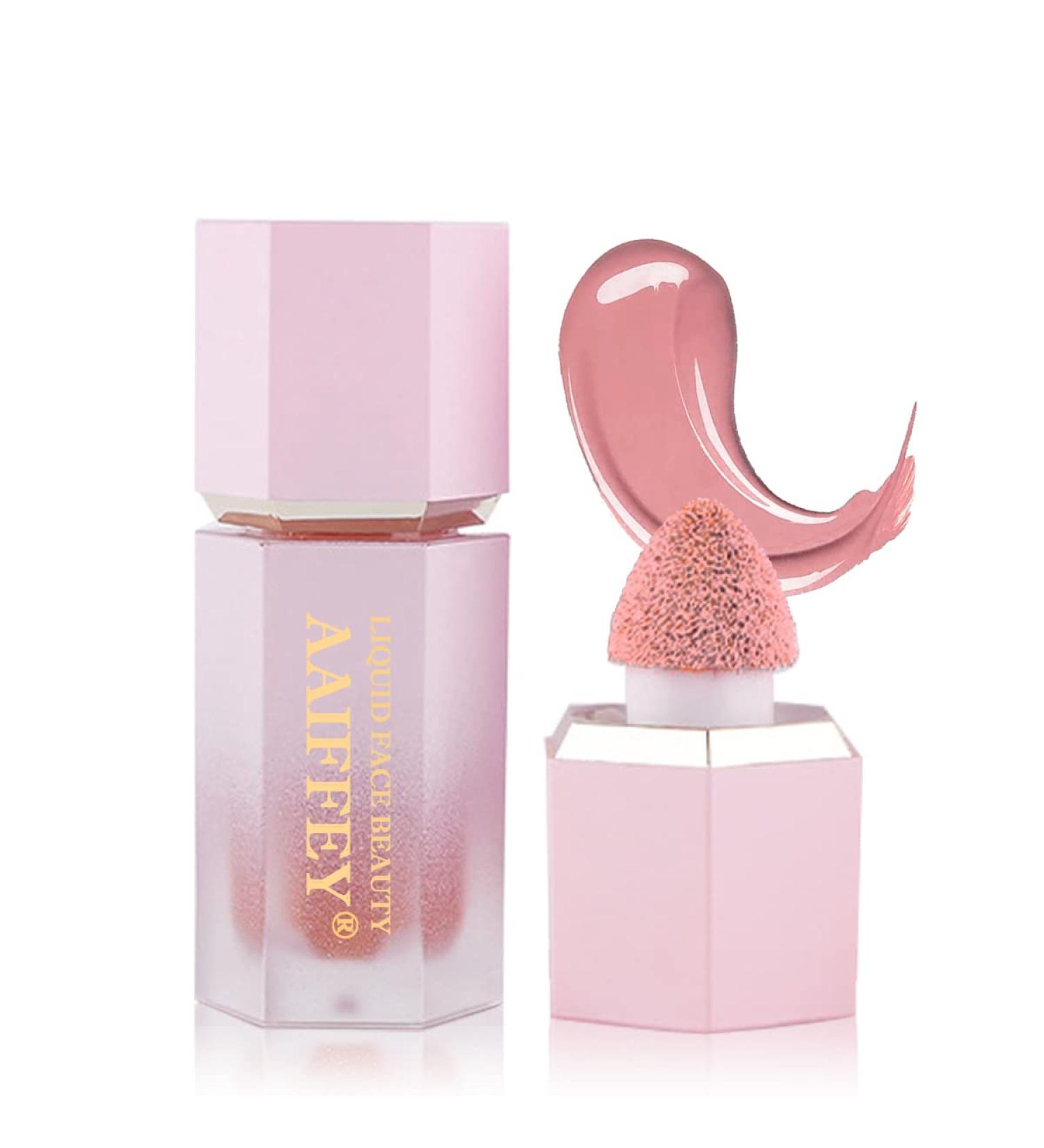 Aaiffey Soft Cream Liquid Blush - Lightweight Cheek Makeup with Cushion Applicator - Buy Online on SooperMarket.com