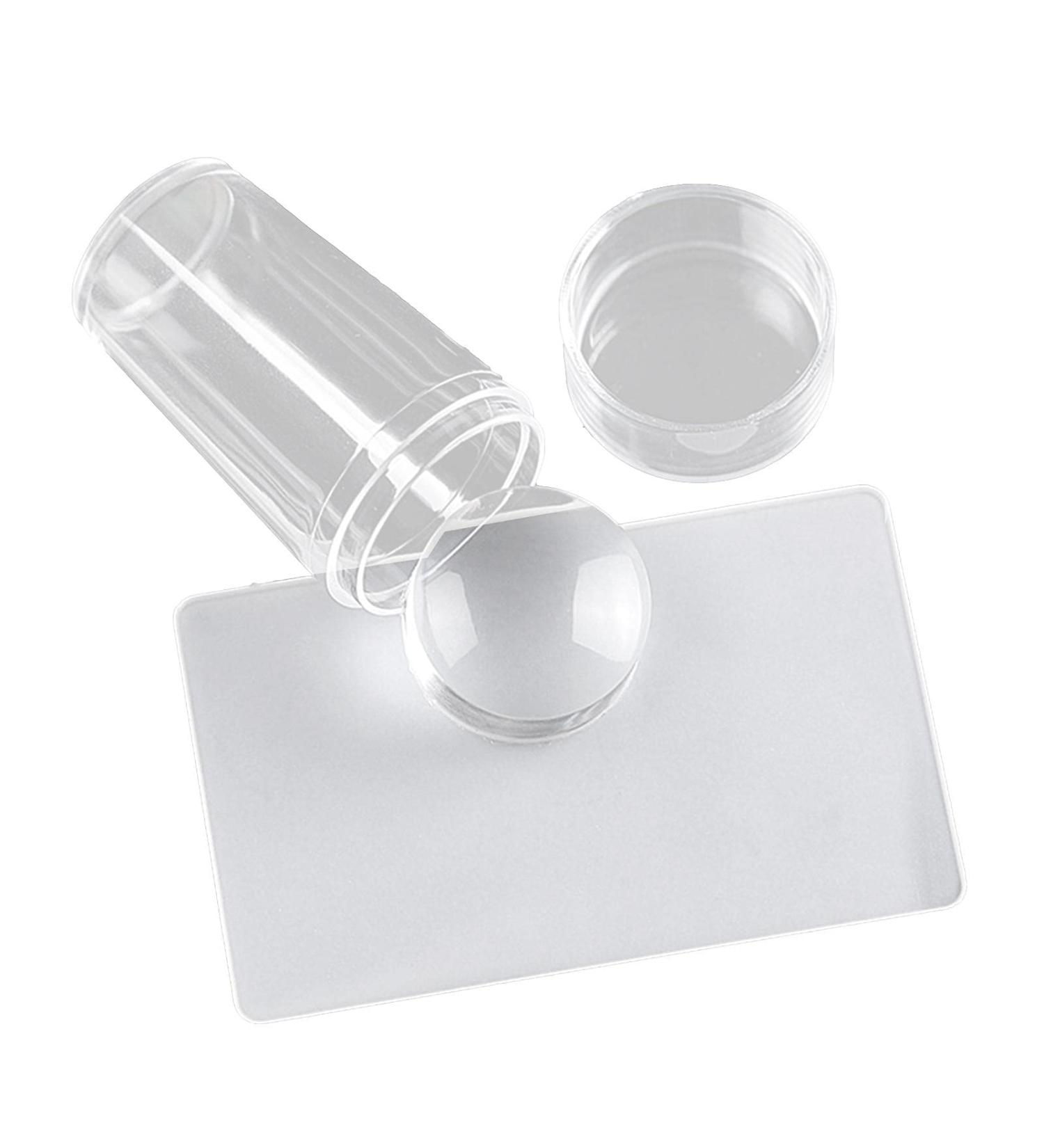 Certainoly Nail Art Stamper - Clear Jelly Silicone Stamping Kit with Scraper & Image Plate for Perfect DIY Manicure - Buy Online on SooperMarket.com