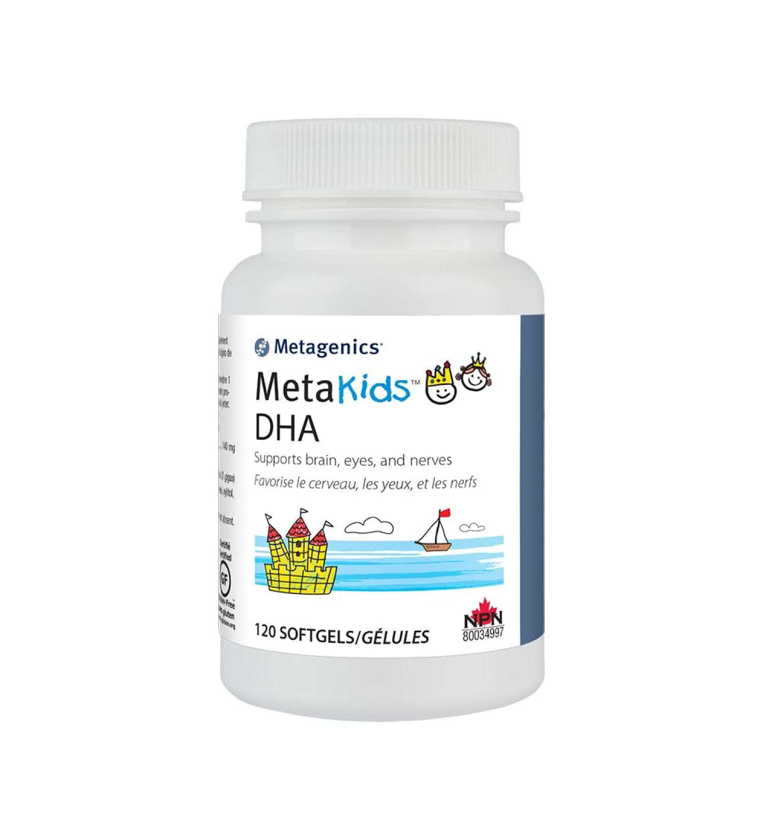 Metagenics - MetaKids DHA - Brain Eyes and Nerves Support with Squid Oil - 120 Softgels