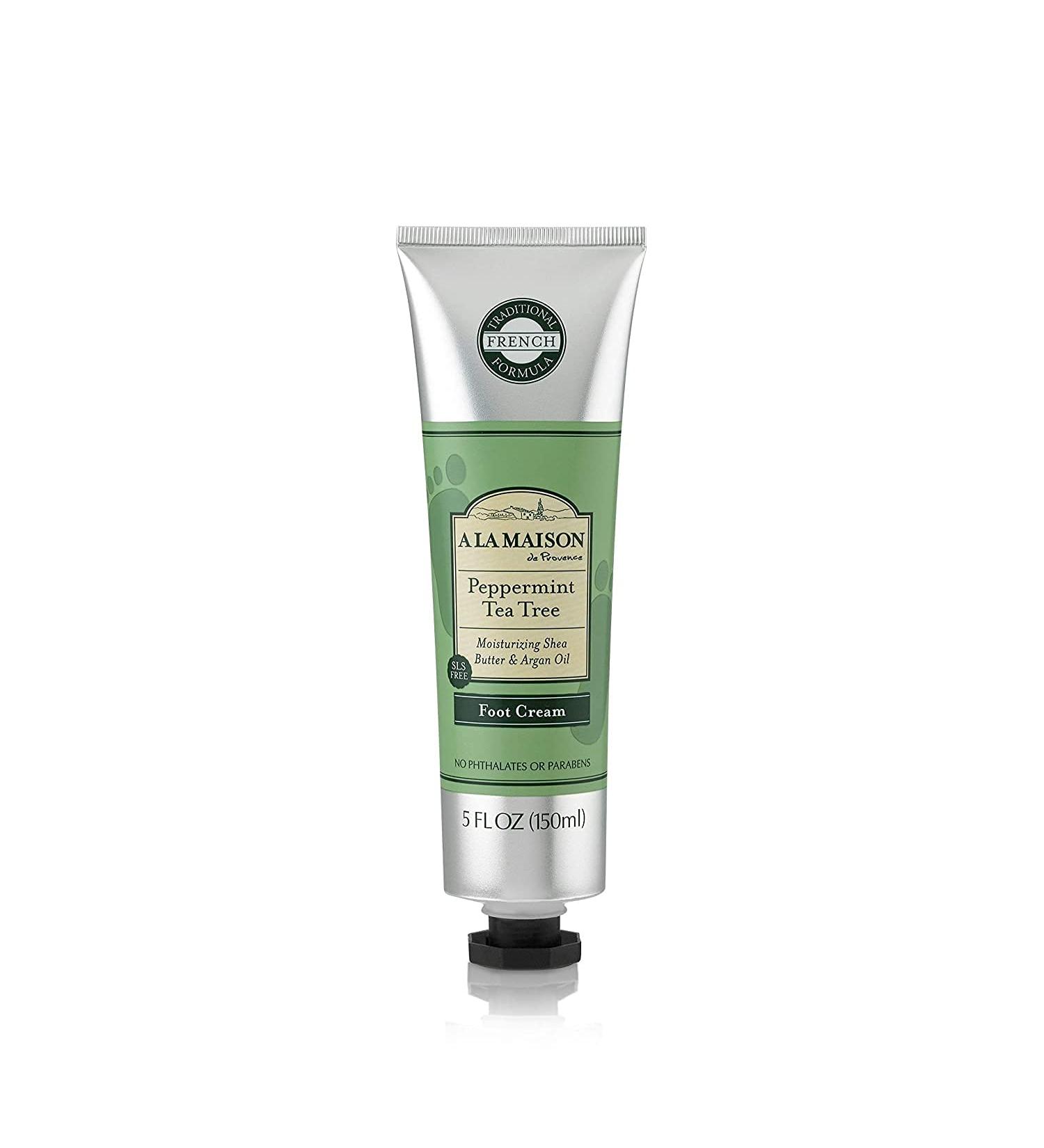 A La Maison Peppermint Tea Tree Foot Cream Lotion - French Natural Hand & Foot Lotion for Dry Skin (5 oz) - Buy Online on SooperMarket.com