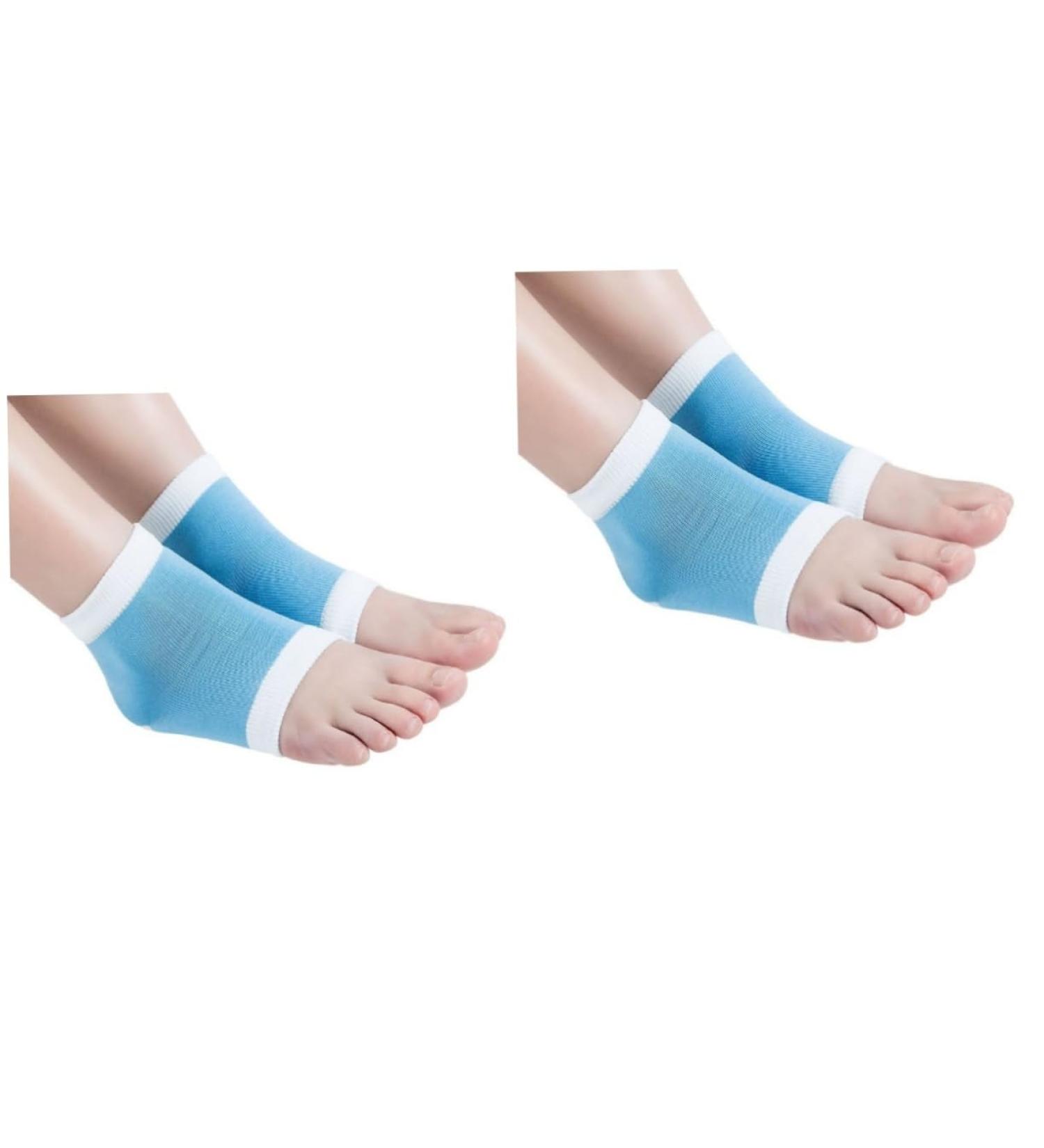 minkissy Socks Moisturizing Heel Socks for Cracked Heels Blue Open Toe spa Gel Socks for Lotion Overnight toeless spa Socks Vented Heel Socks Foot Cover Men and Women Protector Spa - Buy Online on SooperMarket.com