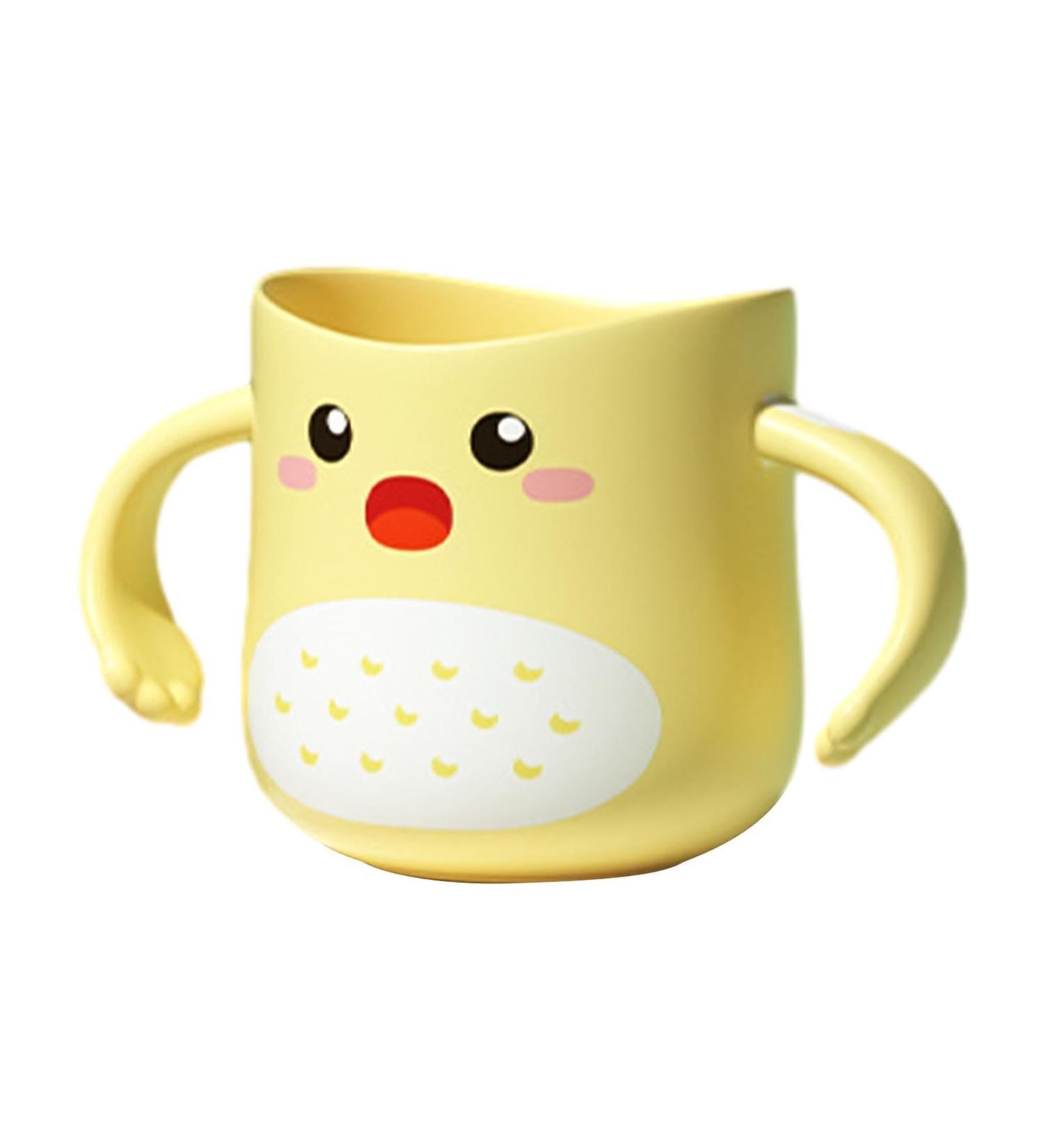 Children's Dinosaur Bathroom Cup | Zorq Yellow Double Handle Toothbrush Accessory for Kids - Buy Online on SooperMarket.com