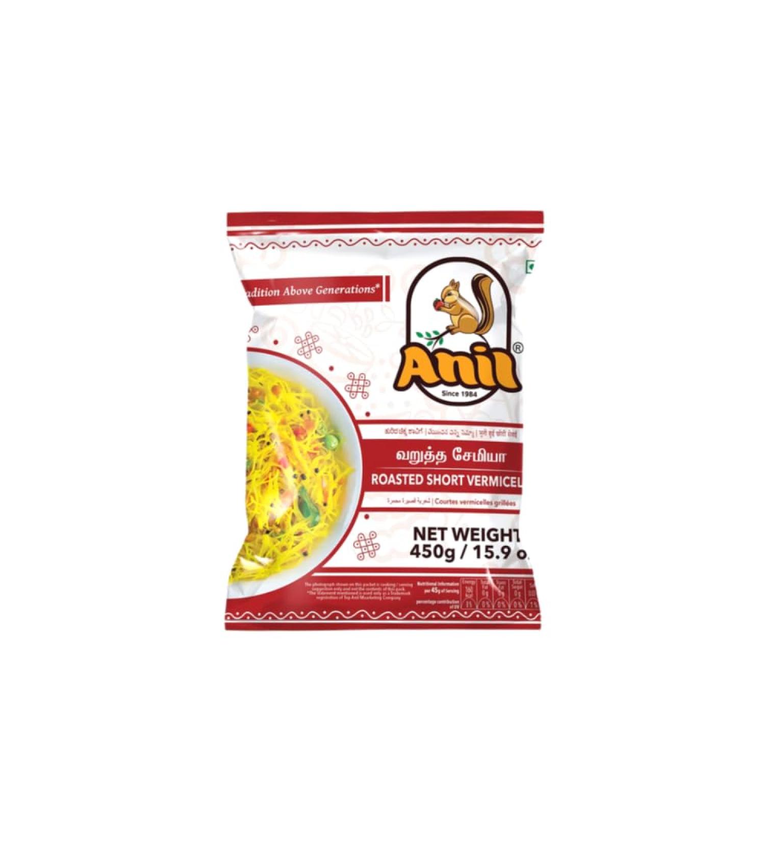 Anil Roasted Vermicelli 450G Roasted Vermicelli Noodles Vermicelli -Semiya Indian (Pack of2) - Buy Online on SooperMarket.com