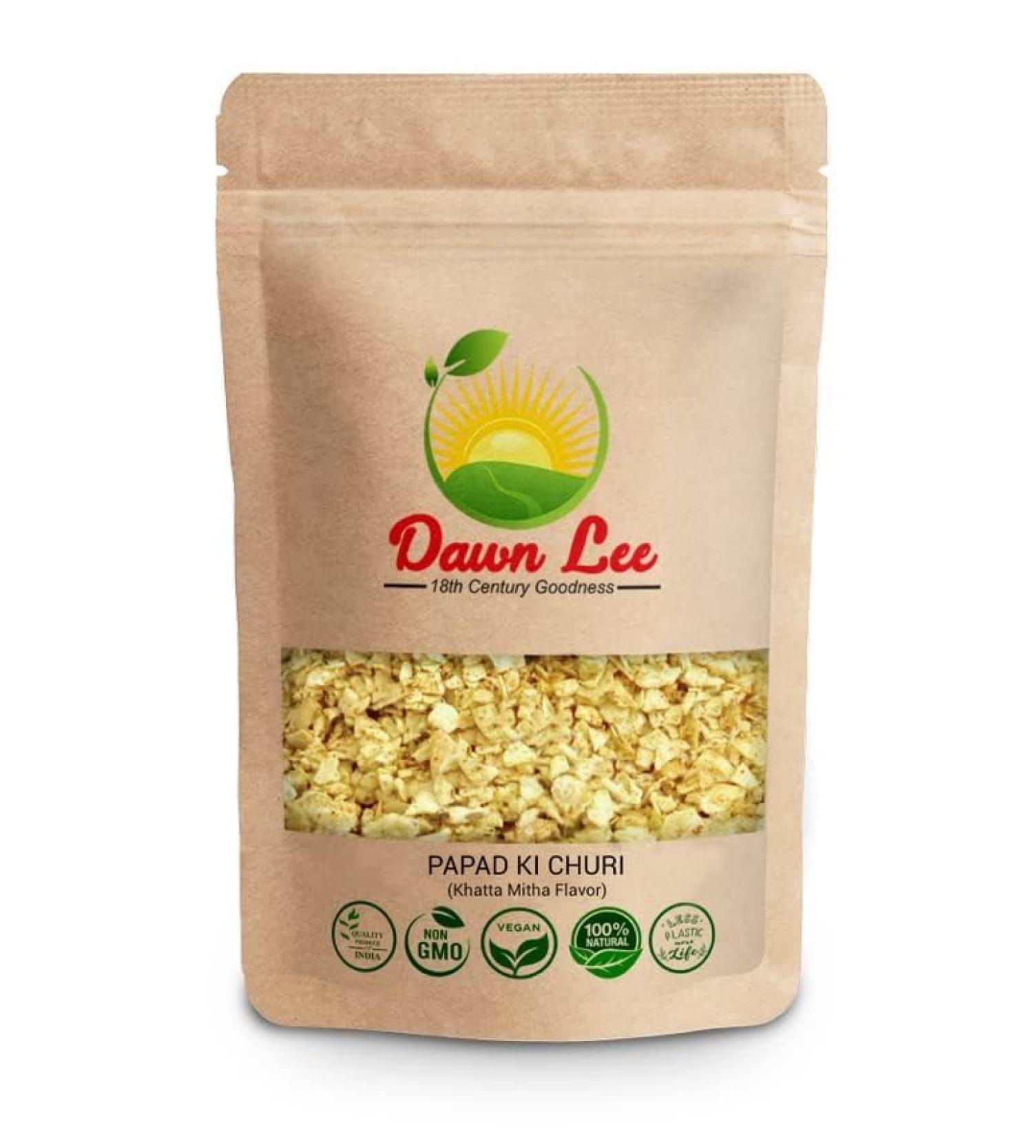 Dawn Lee Papadums Indian- Papad Churi- Khata Meetha Flavor - Papad Crackers - Appalam indian - Crunchy Kids Friendly Snacks- No Refined Sugar- Traditional Snack - Homemade - Chana Papad- 50 Gram - Buy Online on SooperMarket.com