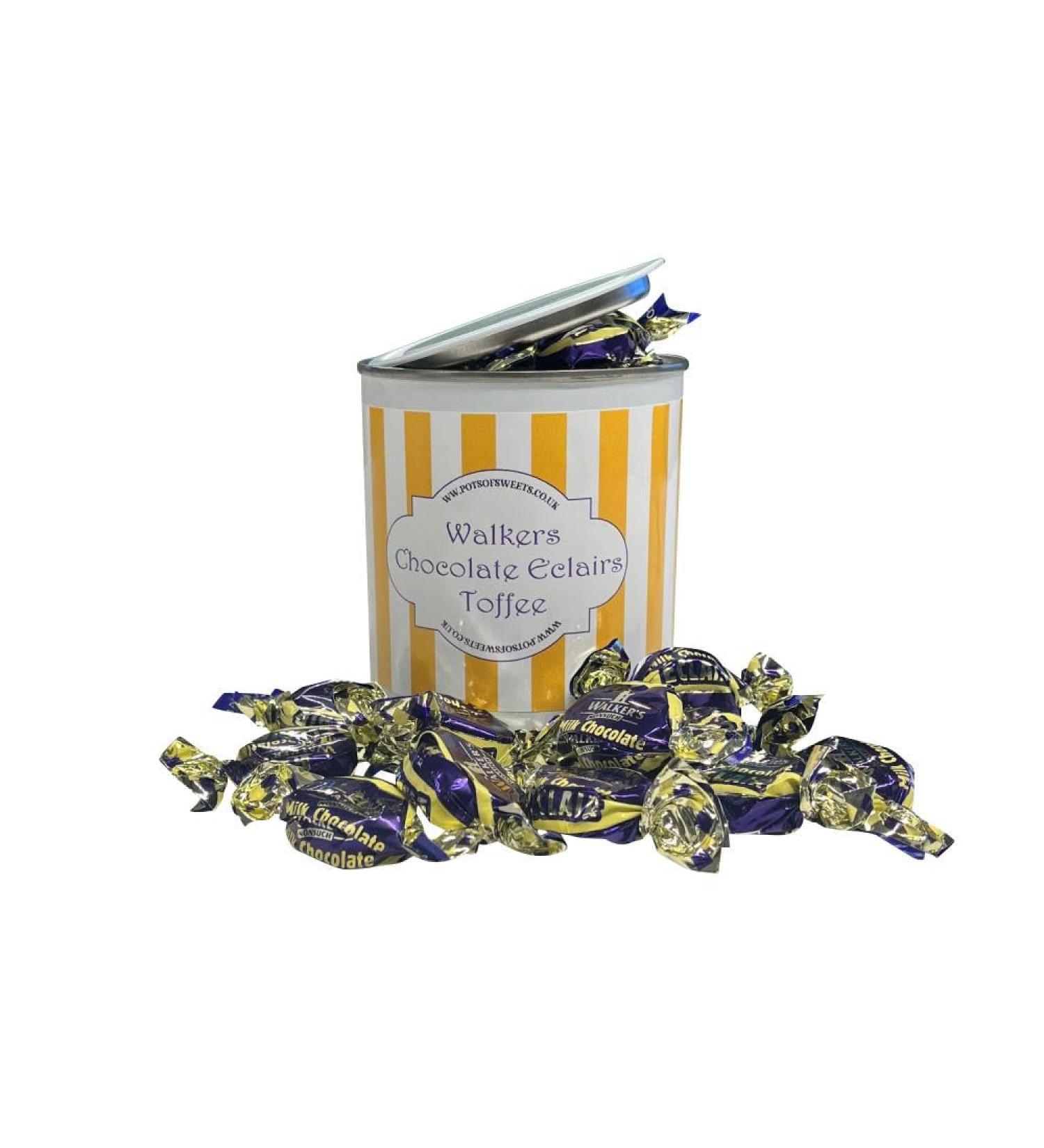 Personalized Customise With Your Own Message 250g Paint Pot Tin of Walkers Milk Chocolate Eclairs - Buy Online on SooperMarket.com