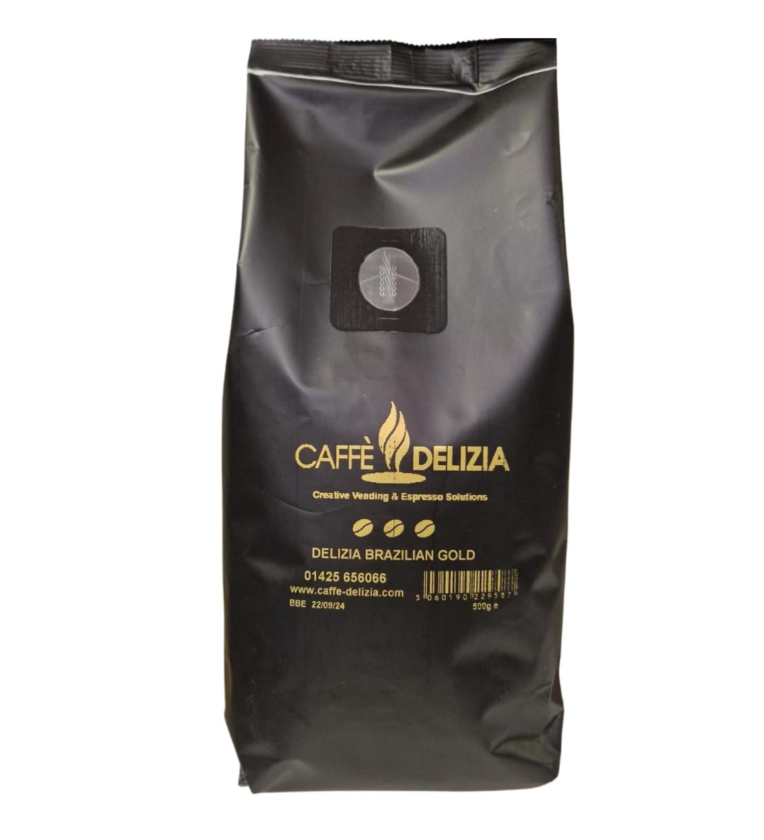 Caffe Delizia Brazilian Gold Coffee Beans 1 x 500g