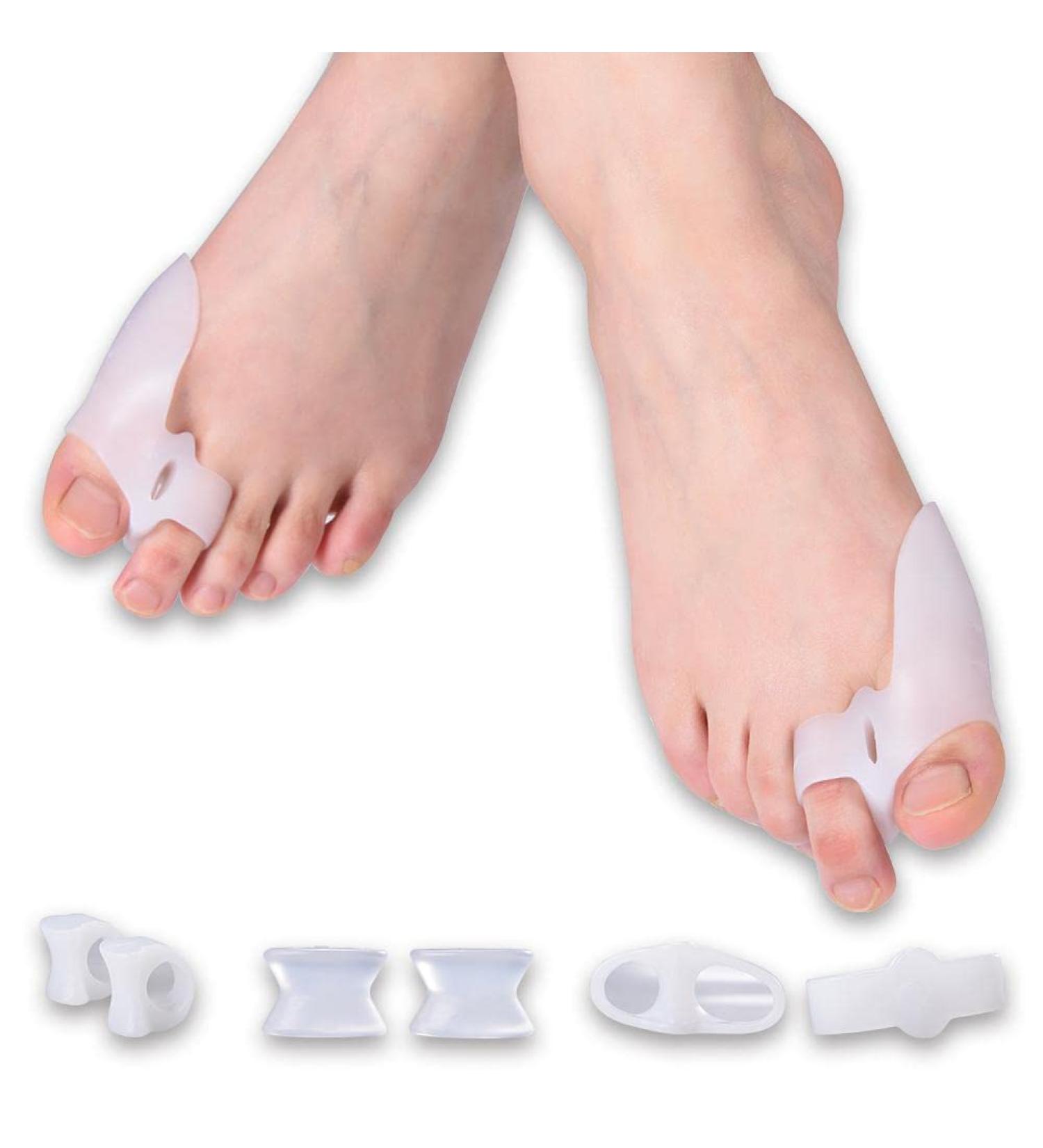 Hallux Valgus Corrector - 8 Pieces Gel Toe Separator Set for Pain Relief and Alignment - Ideal for Diabetic Feet - Men and Women - Buy Online on SooperMarket.com