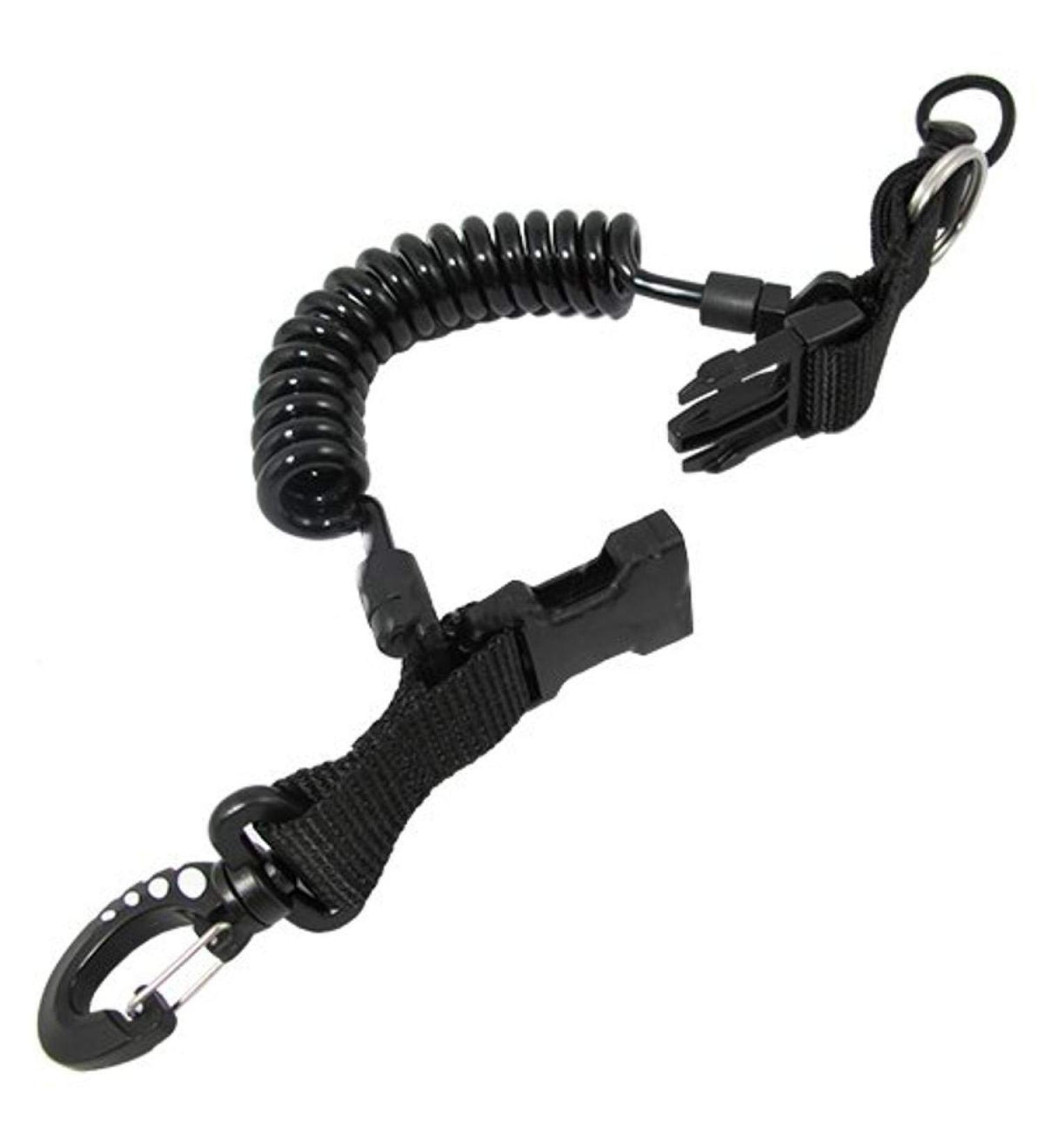 Scuba Choice Scuba Diving Shark Coil Lanyard with 1 Snap and Quick Release Buckles
