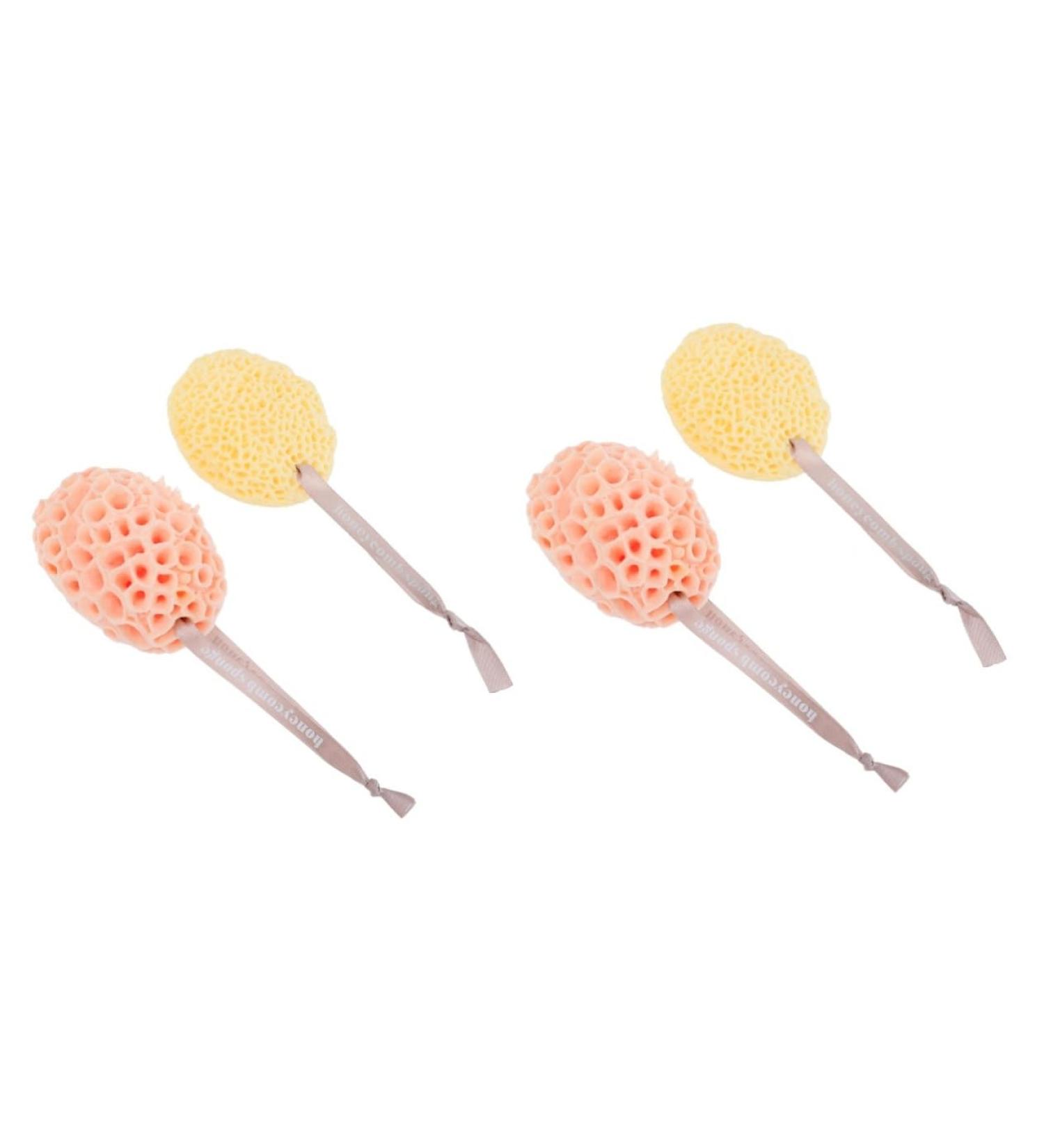 NOLITOY 4 Pcs Exfoliating Bath Ball Sponge Set - Hydrophilic Polyurethane Poufs for Spa Shower and Baby Care - Ideal Household Cleaning Supplies - Buy Online on SooperMarket.com