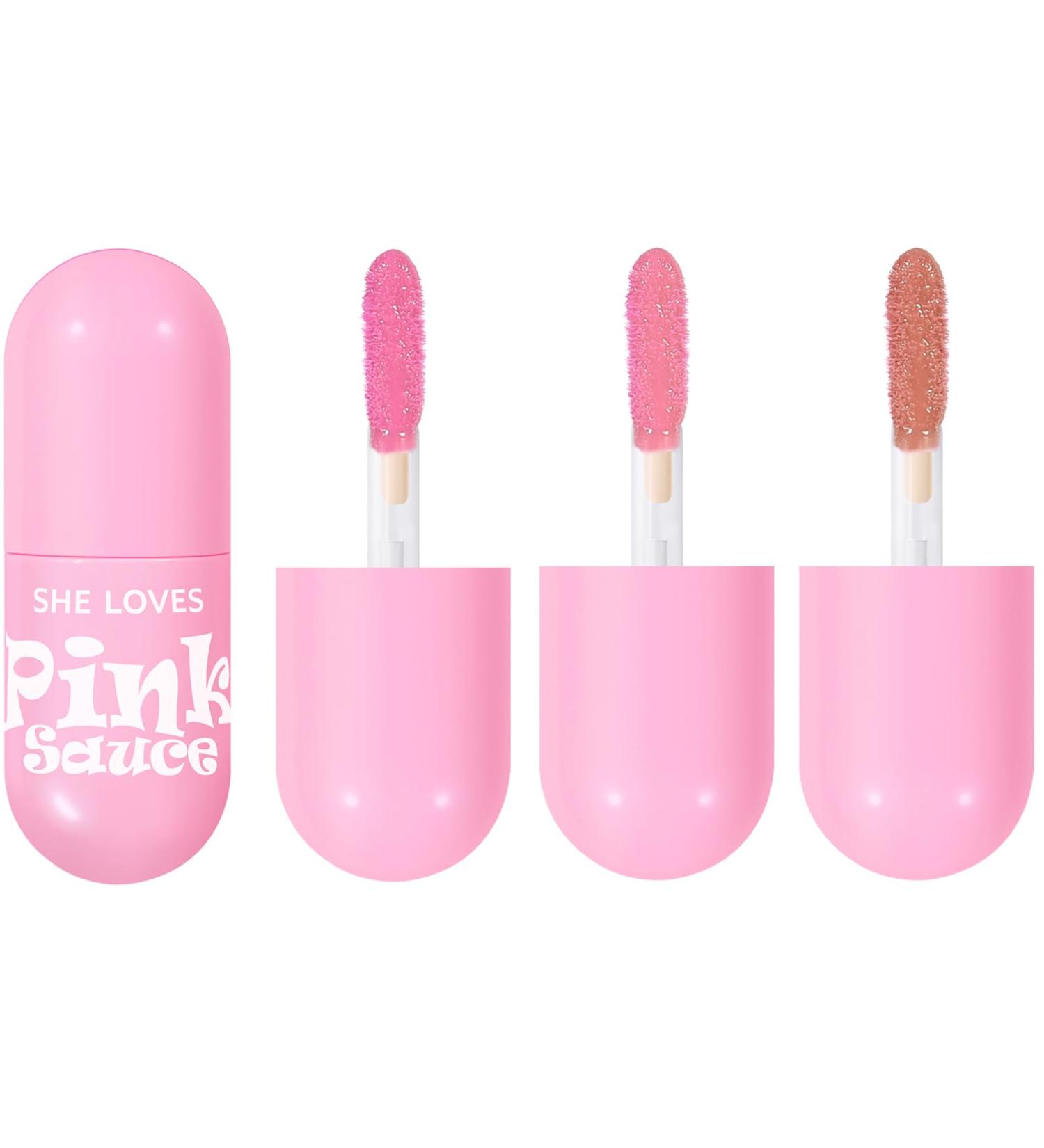 Pink Lipstick Set - Waterproof High Pigment & Non-Smudge Liquid Lip Gloss - Long-Lasting Makeup for Women - Pack of 3 - Buy Online on SooperMarket.com