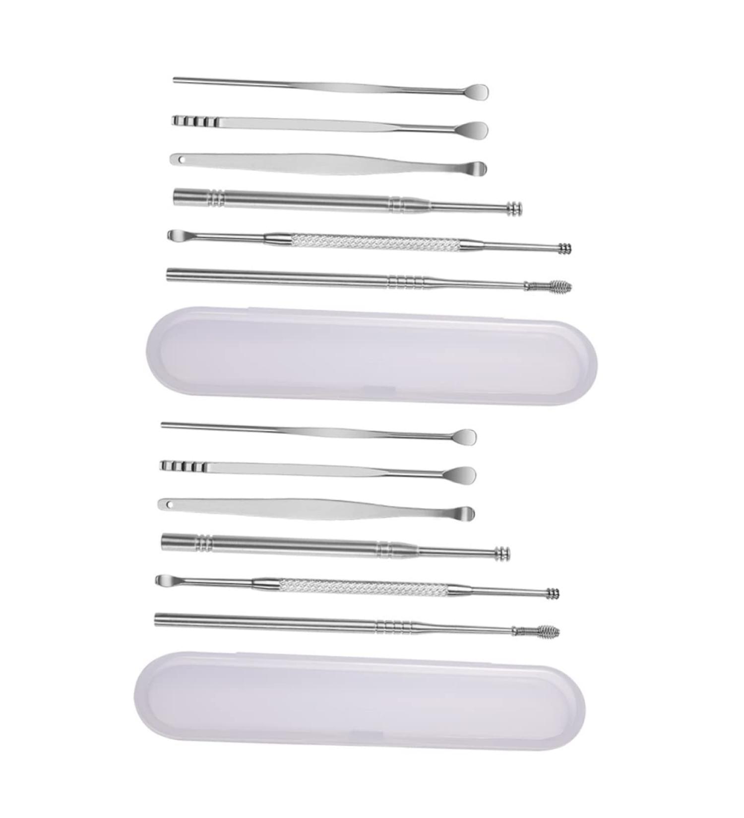 Stainless Steel Ear Cleaning Tools Set - Reusable Ear Cleaner & Care Kit - Buy Online on SooperMarket.com