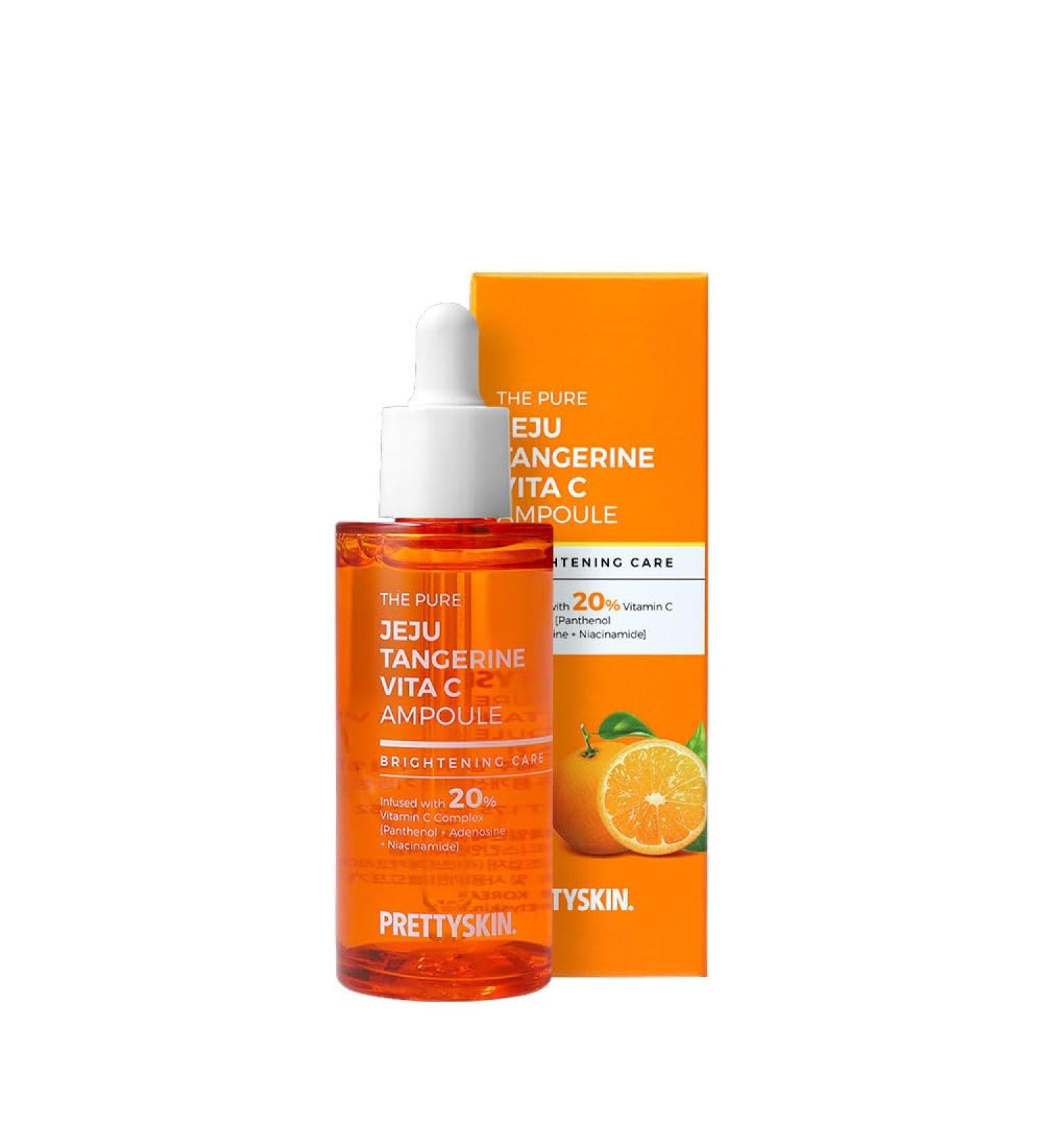 PS.PRETTYSKIN Jeju Tangerine Vitamin C Ampoule 52ml | Hydrating & Soothing Korean Skincare with Panthenol Adenosine & Niacinamide - International Shipping - Buy Online on SooperMarket.com