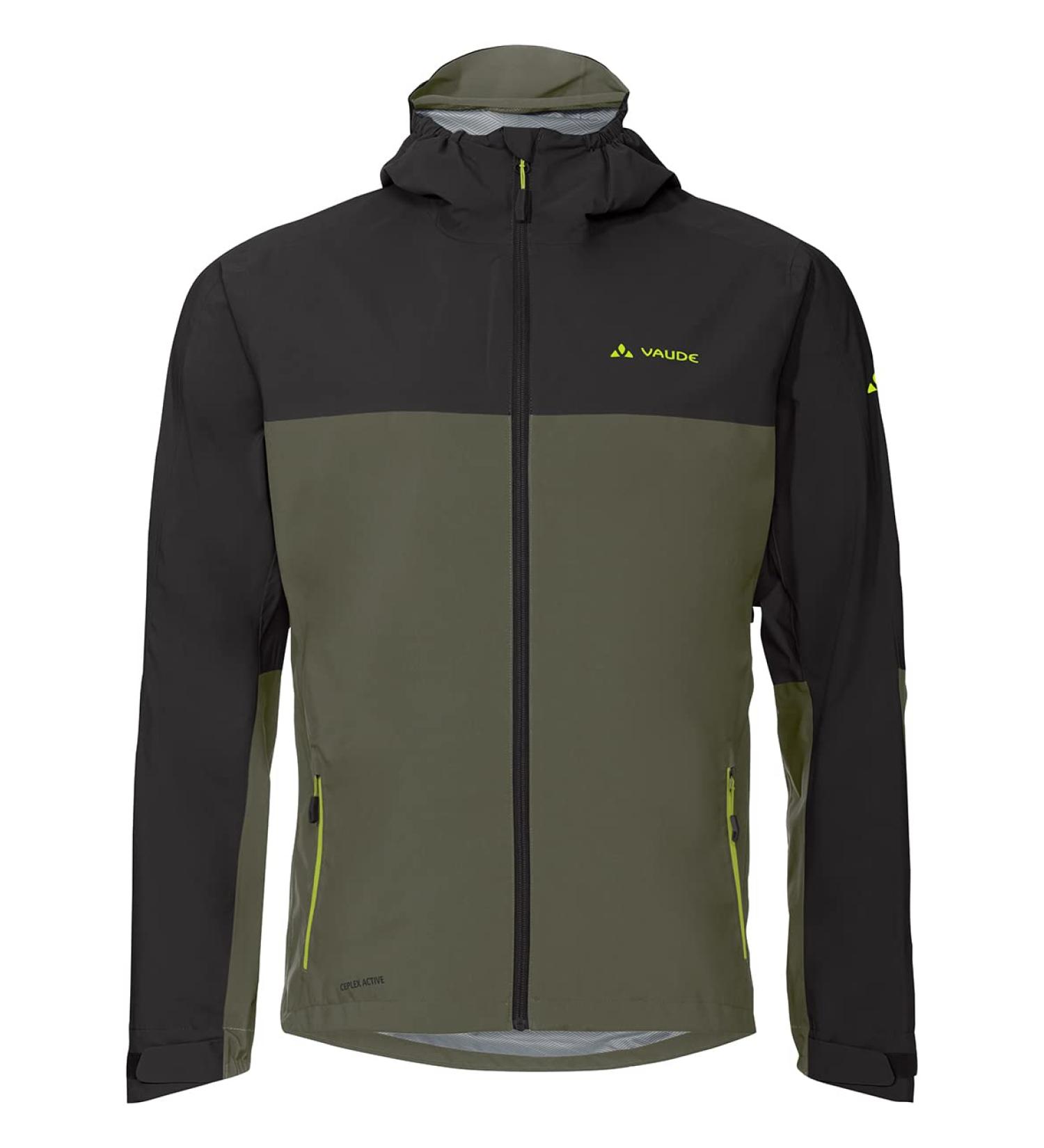 VAUDE Men's Moab Rain Jacket S - Lightweight Khaki Waterproof Jacket for Men | International Shipping Available - Buy Online on SooperMarket.com