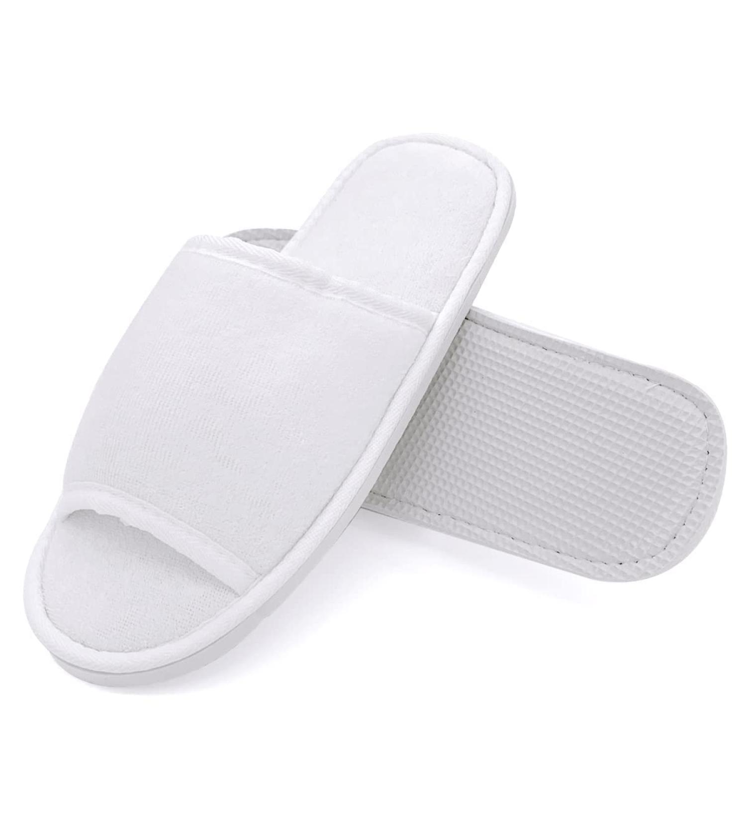 Jomix Unisex Washable Terry Slippers - 2 Pair Set for Guests | Soft Bathing Shoes for Travel & Hotel | Rust Chicks 36/37 EU - X-Schmal - White - Buy Online on SooperMarket.com