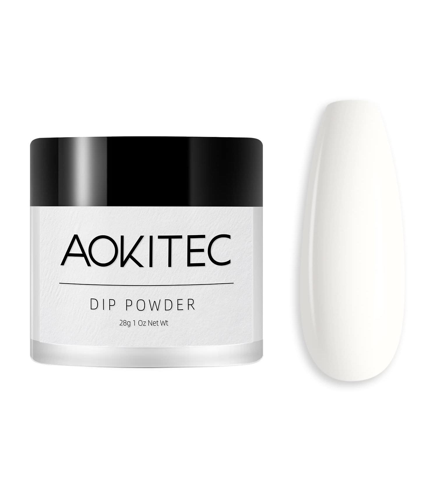Aokitec Dip Powder Classic White - French Manicure Pro Collection, Odor-Free & Long-Lasting - 1 Oz - Buy Online on SooperMarket.com