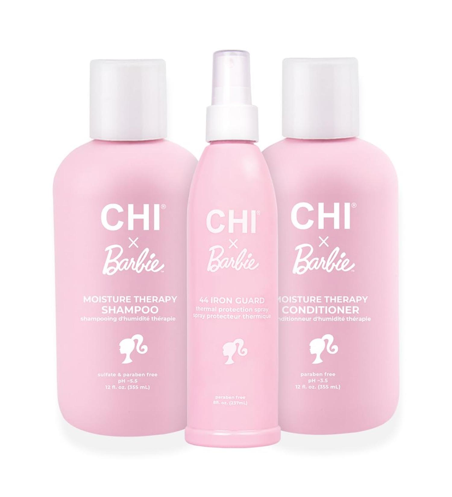 CHI x Barbie Dream Pink Kit - Moisture Therapy Shampoo Conditioner & Heat Protectant | International Shipping - Buy Online on SooperMarket.com