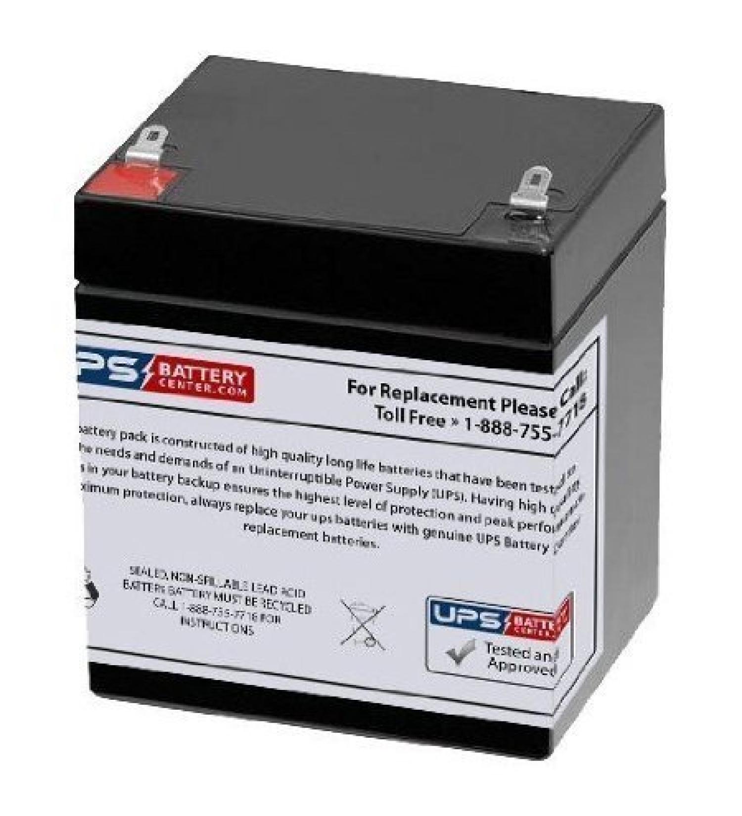 12V 5Ah F1 AGM Battery Replaces ELB 1250A NB12-5 RB1242 RB1250 RB1252 F1 2UKJ3 2UKJ1 BAT124 PRB124 PRB124T CA1240 CA1245 CA 1245 CP12-4.0 CP12-4.5 CP12-5.4 F1 PE12V4 PE12V4.5