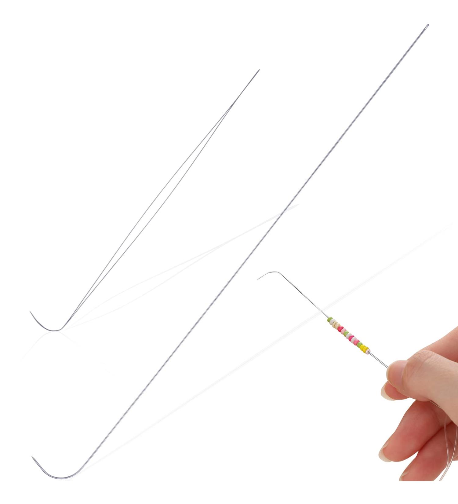 Stainless Steel Curved Needles Set for Jewelry Making - Includes 2 Sizes for String Beading - Buy Online on SooperMarket.com