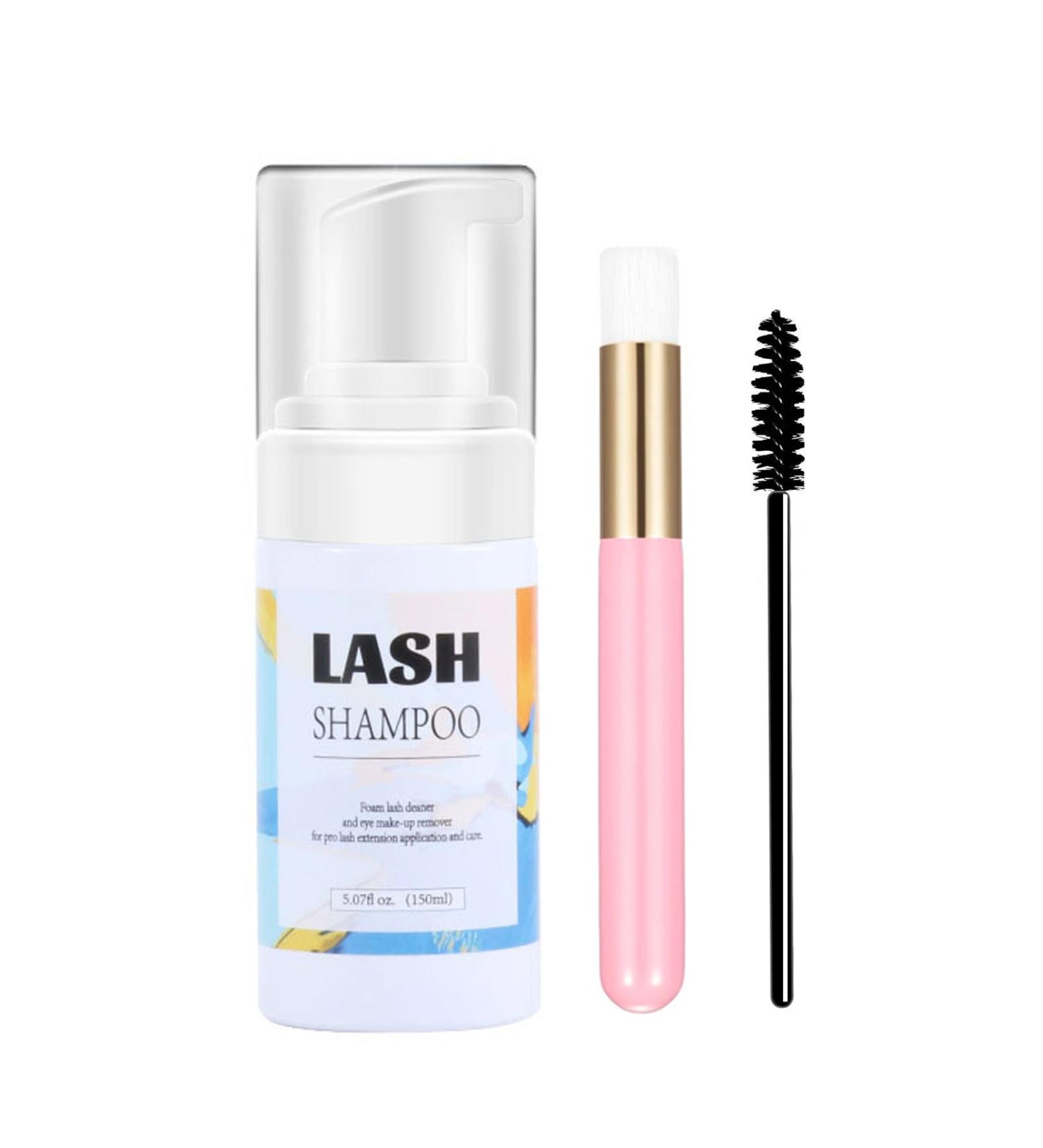 Lash Shampoo Kit for Eyelash Extensions - Extension Cleanser with Brushes for Salon & Home Use - 50ML - Buy Online on SooperMarket.com