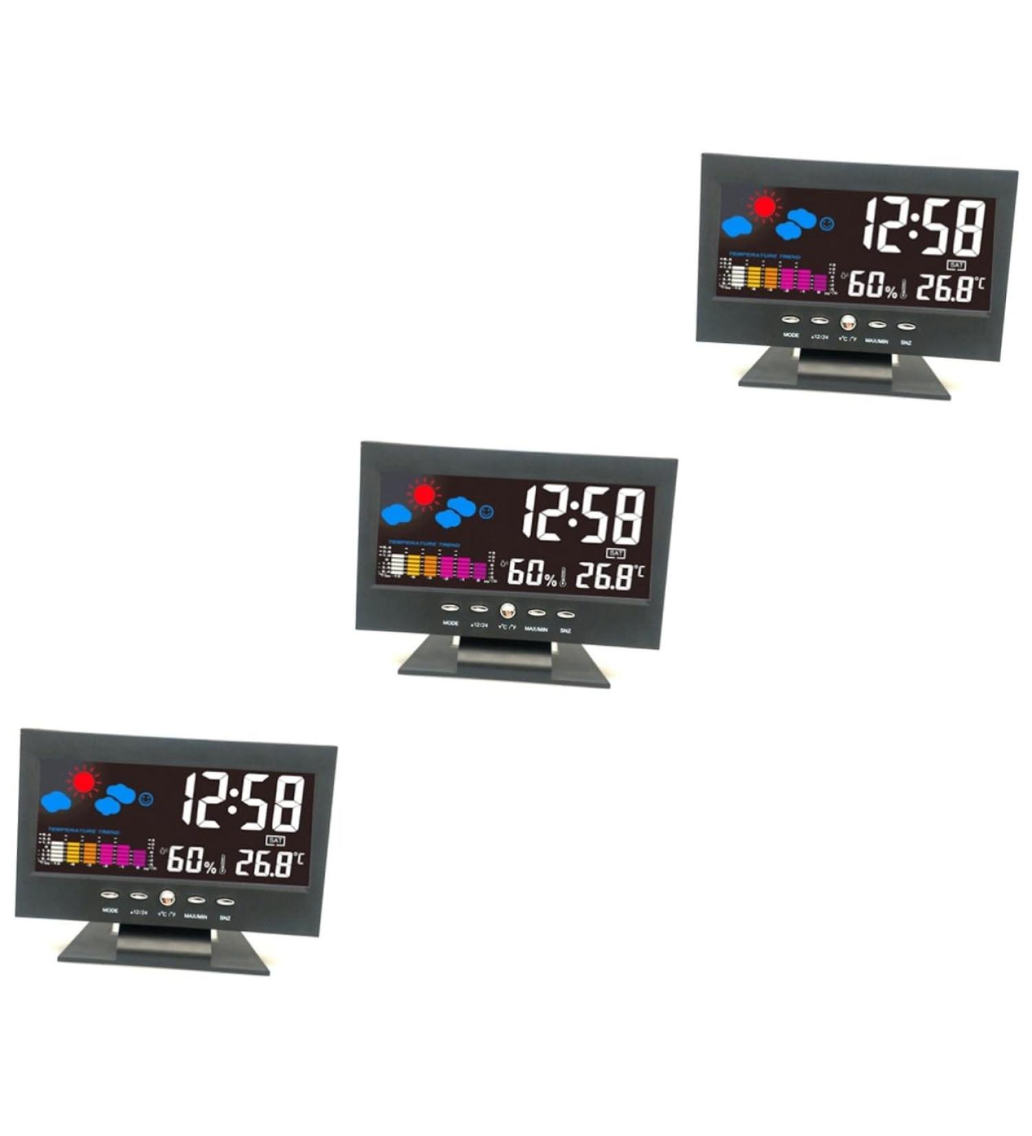 Healeved 3 Pcs Digital Clocks Creative Clock Multifunctional Clock Stylish Clock Time Display Clock Led Digital Display Size 1x3pcs - Buy Online on SooperMarket.com
