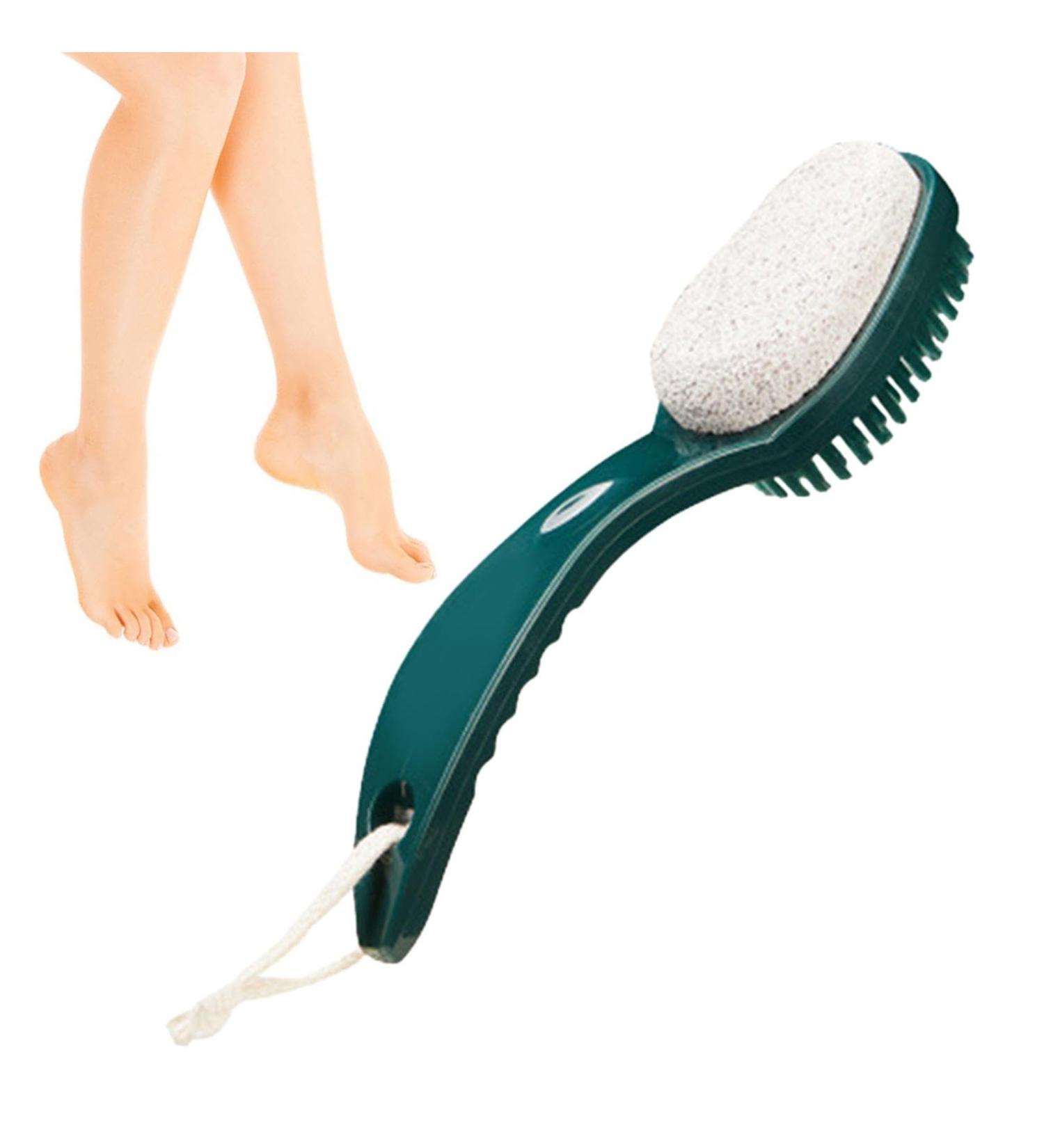 Pumice Stone Shower Brush Multifunctional Pumice Stone 2 in 1 Foot Care Tools | Foot Brush Gentle Comfortable Bathroom Accessories Pumice Stone for Feet Green - Buy Online on SooperMarket.com