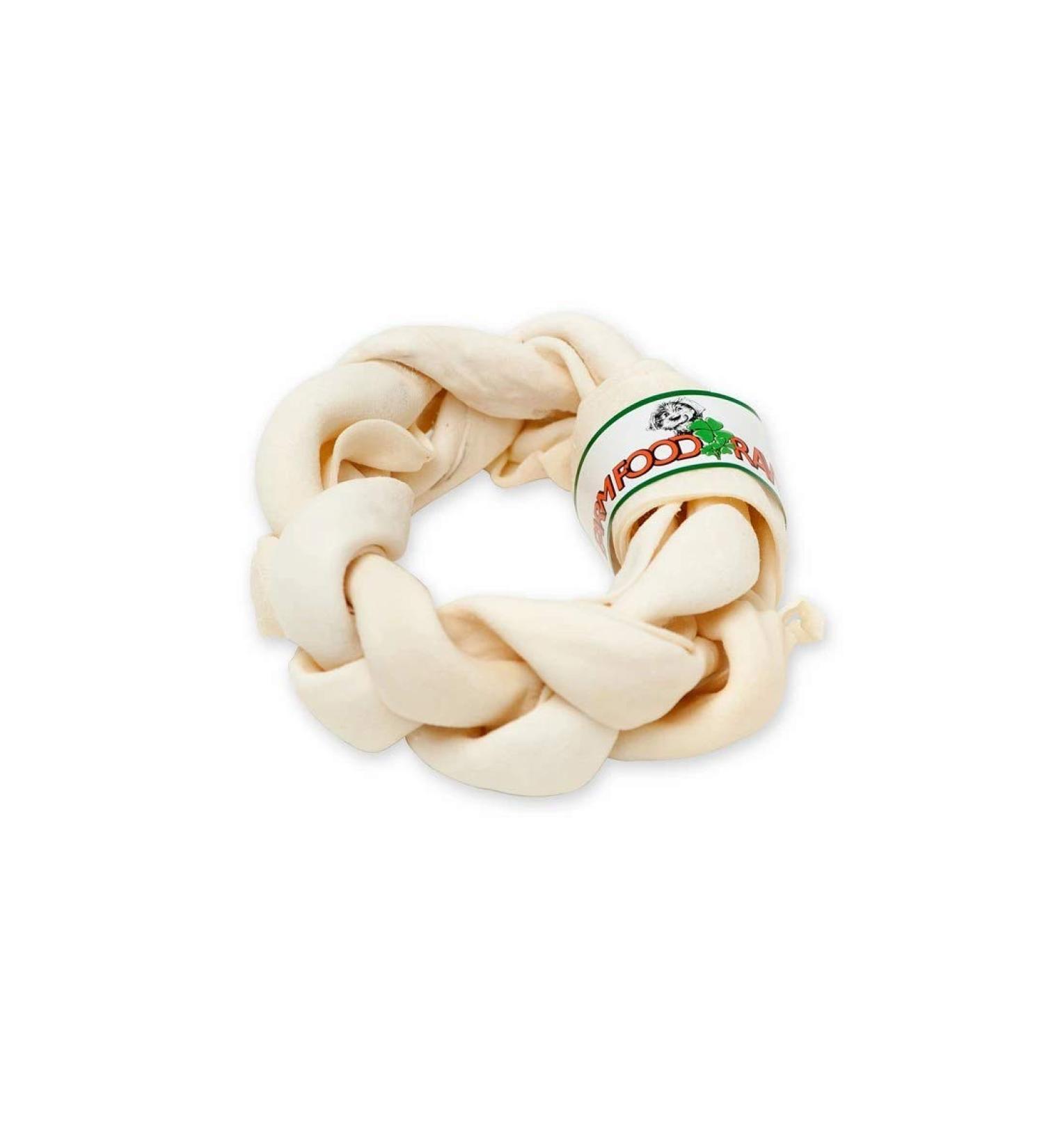 Farm Food Dental Dental Donut made of rawhide braided size M 15-17 cm 1 piece (1 pack)