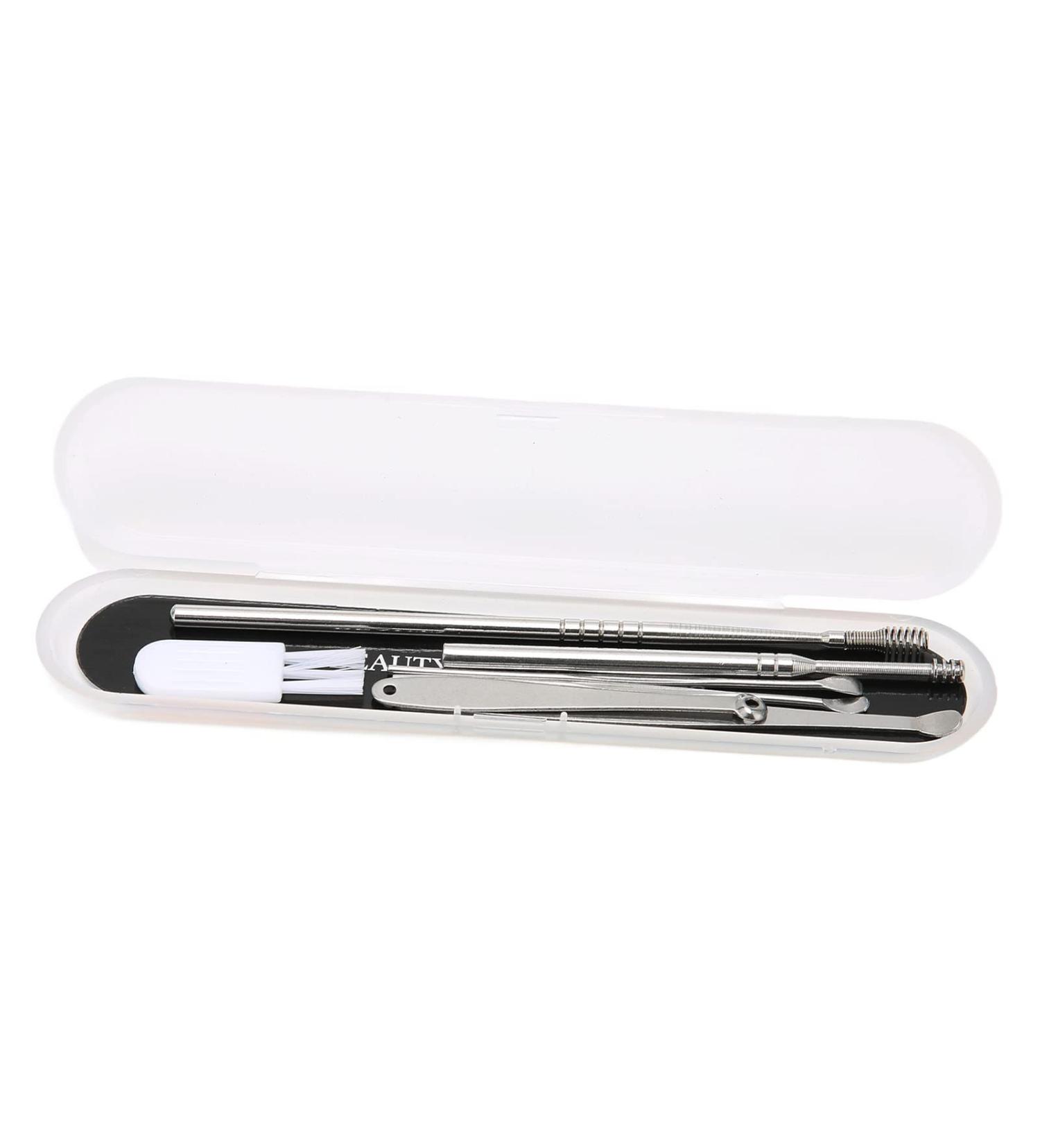 Spring Earwax Cleaner Tool 7 In1 Stainless Steel Ear Pick Set Exquisite Remove Earwax for Ear Cleaning - Buy Online on SooperMarket.com
