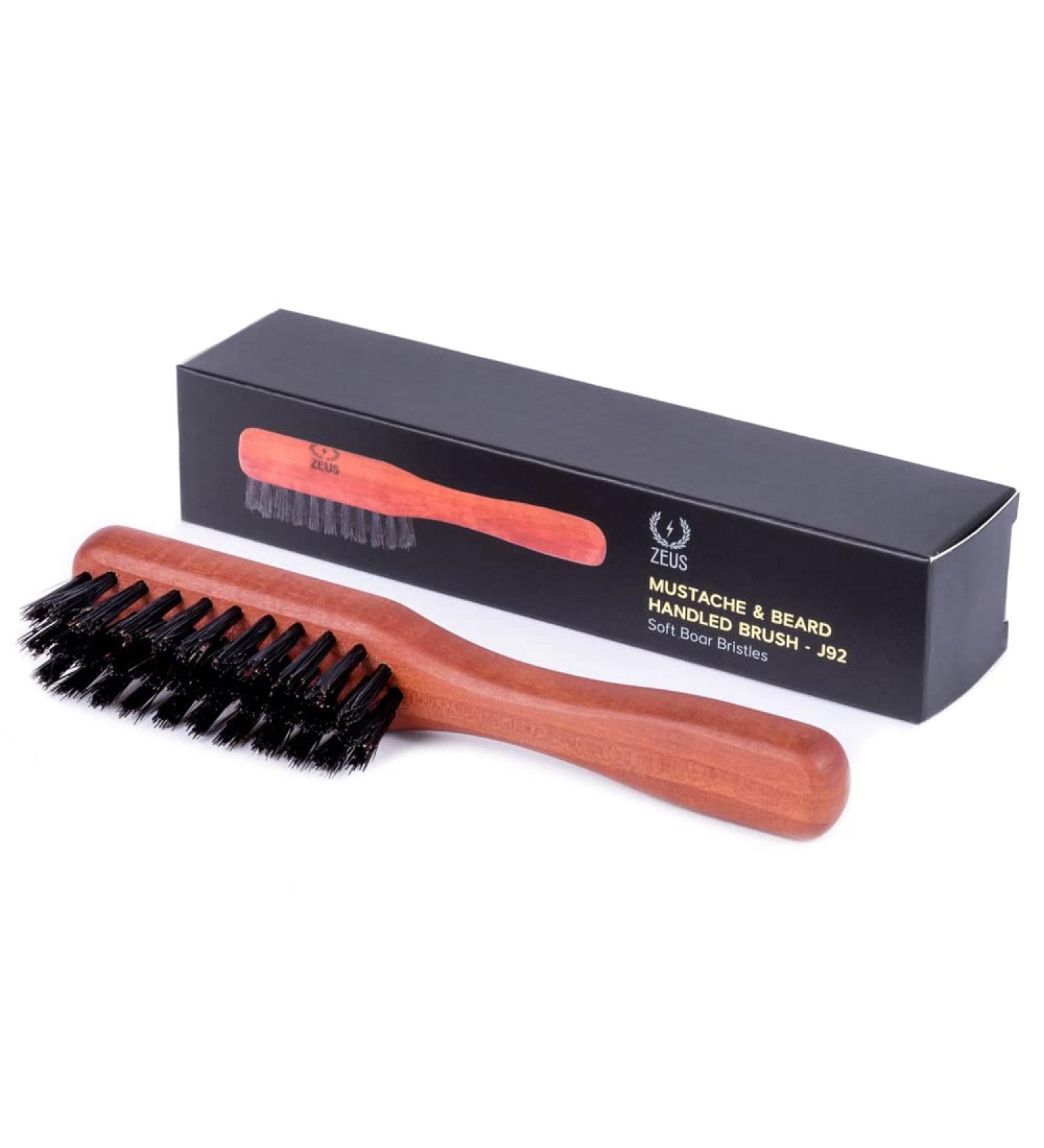 ZEUS 100% Boar Bristle Beard and Moustache Brush - Made in Germany - Soft/Medium Bristles - J92 - Buy Online on SooperMarket.com