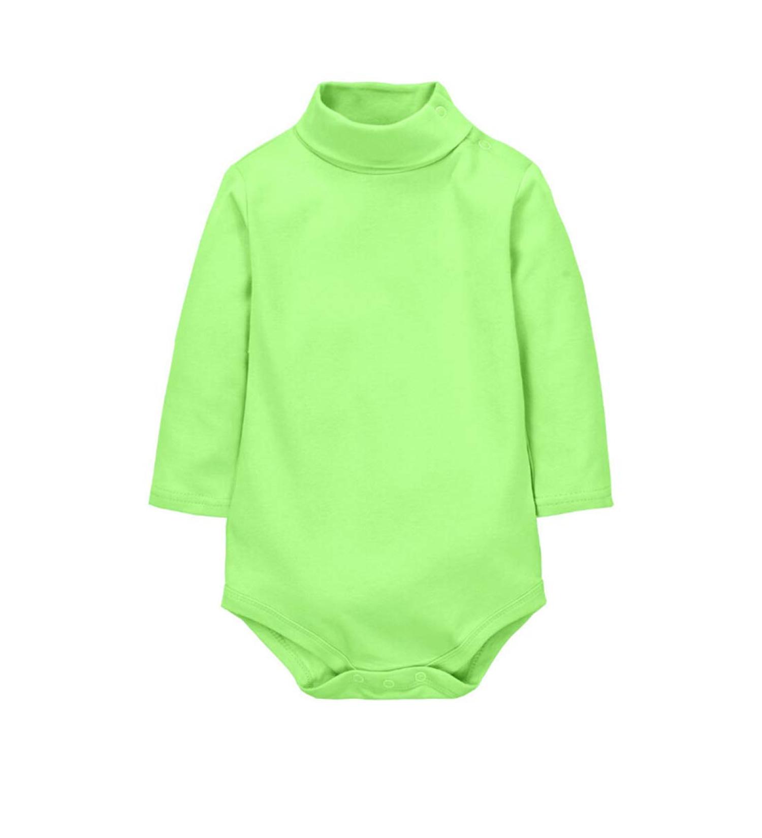 CuteOn Baby Boys Girls Turtleneck Cotton Bodysuit Jumpsuit Green 1 Years 12 Months Green