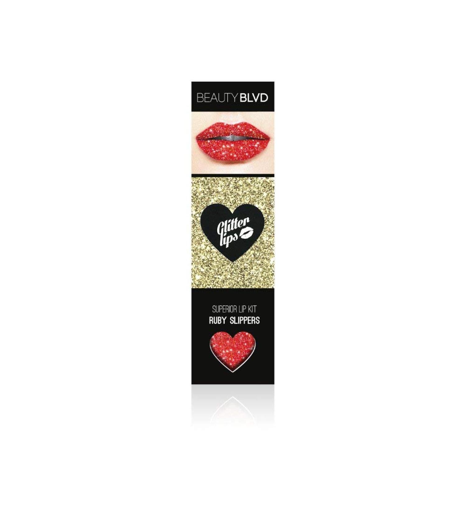 BEAUTYBLVD Glitter Lips Kit - Ruby Slippers | Waterproof, Smudge Proof, Long Lasting | Cruelty Free - Buy Online on SooperMarket.com