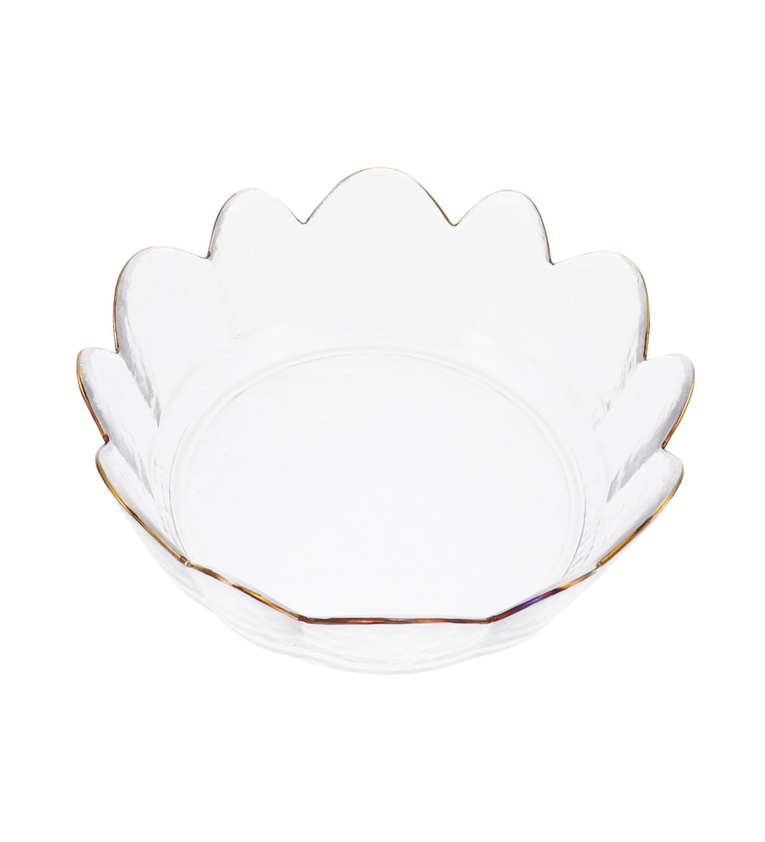 1pc Kitchen Stylish Delicate Irregular Salad Bowl Creative Fruit Glass Transparent - Buy Online on SooperMarket.com