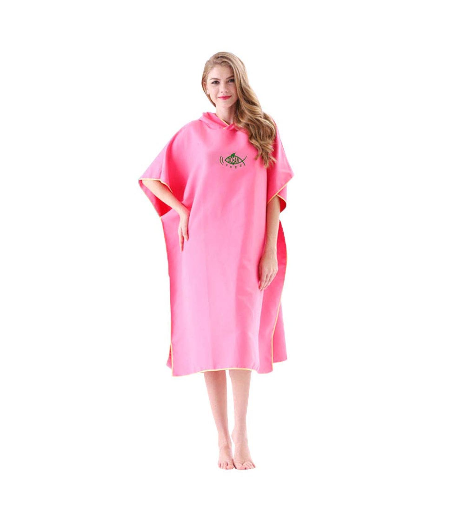 Buy Pink Bathing Poncho - Ultra-Echo Quick-Dry Surf Towel for Men & Women | 90x110cm Beach Robe - Buy Online on SooperMarket.com