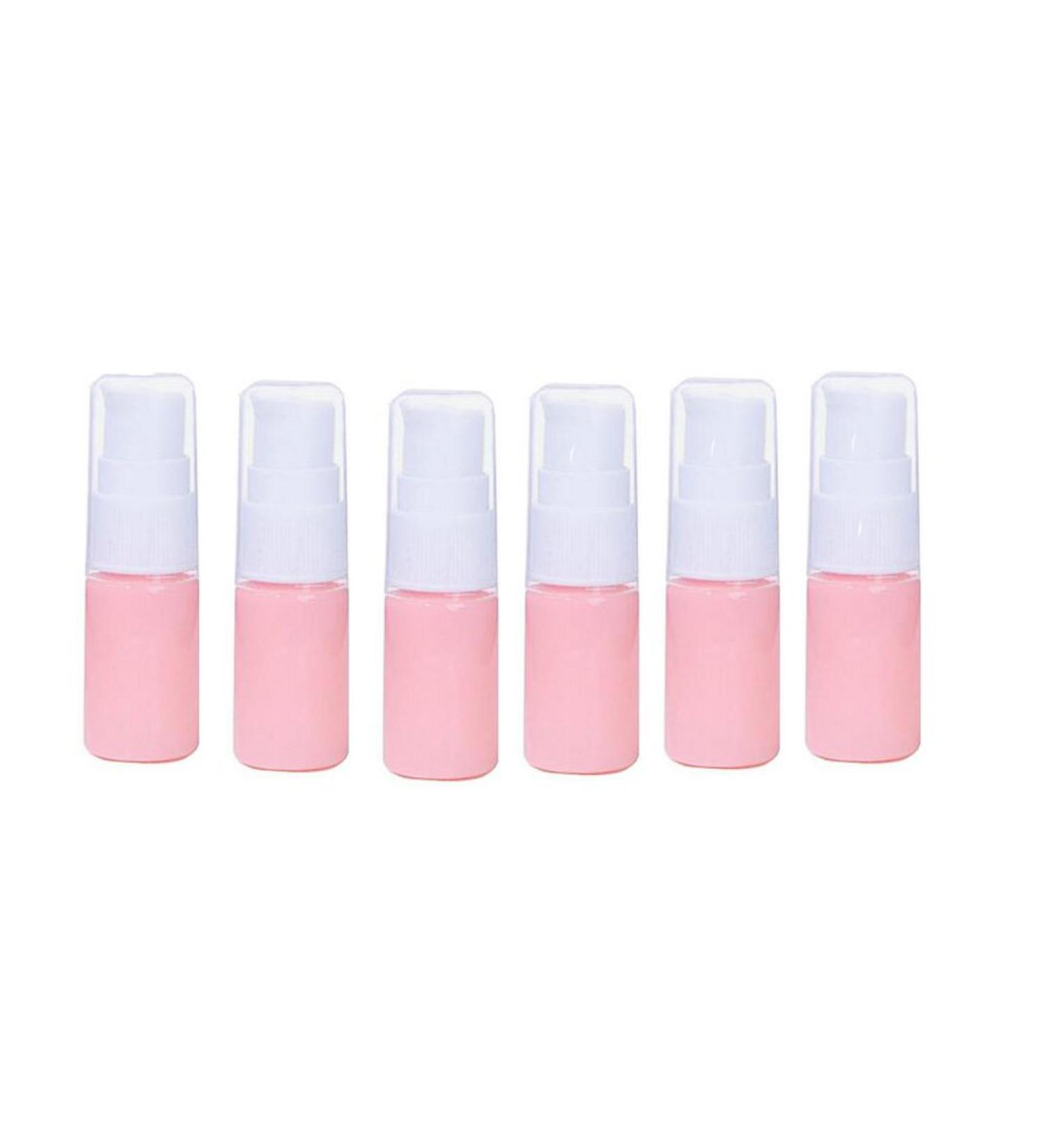 erioctry 10ML Portable Empty Refillable Bottle Cream Shampoo Lotion Treatment Pump Bottle with Cap Travel Bottles Toiletries Liquid Container for Cosmetic Make-up Pack of 6 (Pink) - Buy Online on SooperMarket.com