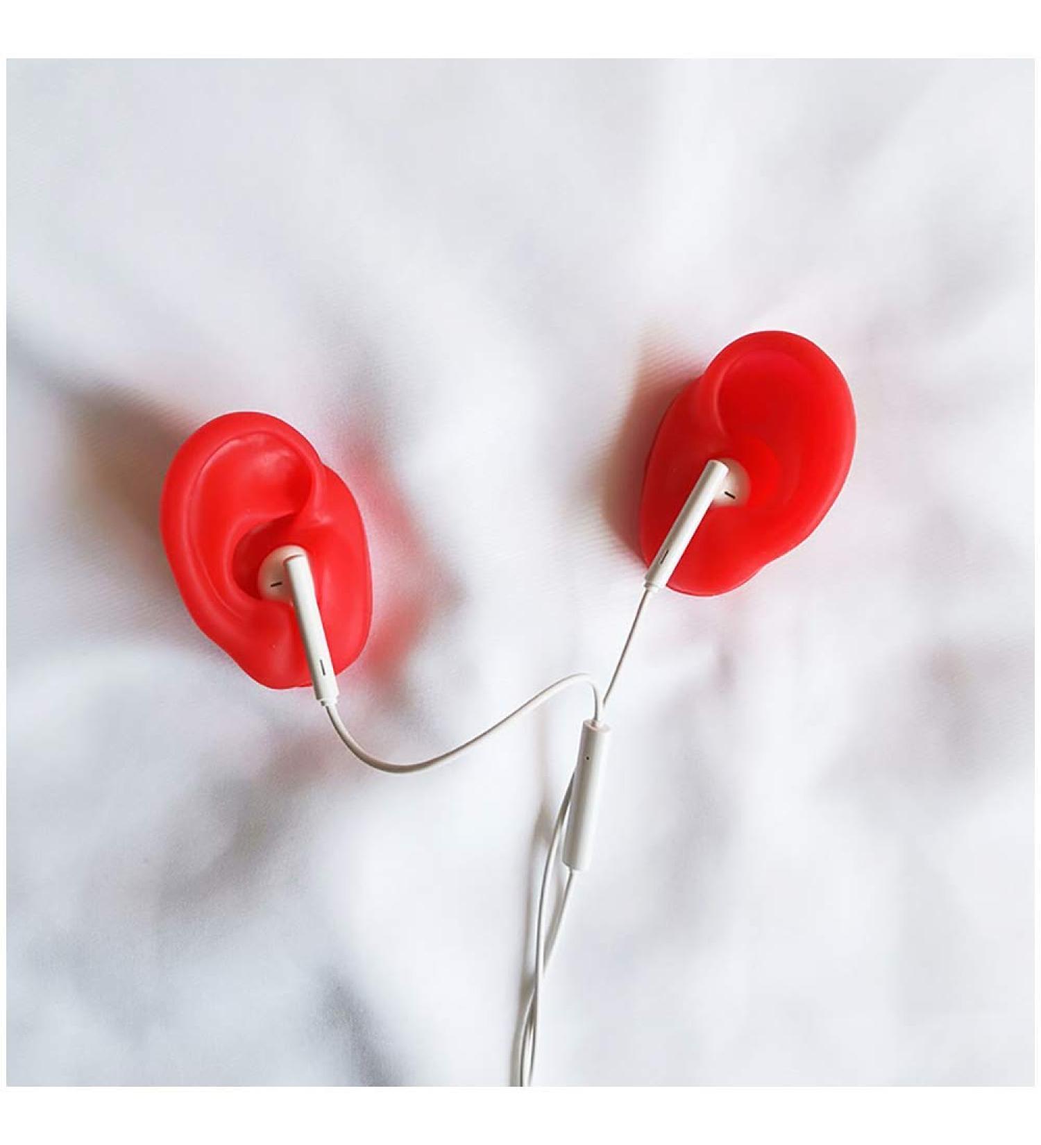 Red Silicone Ear Template - Flexible Silicone Silicone Ear Model for Acupuncture Practical Ear Picking Studs Earring Display Accessories - Buy Online on SooperMarket.com