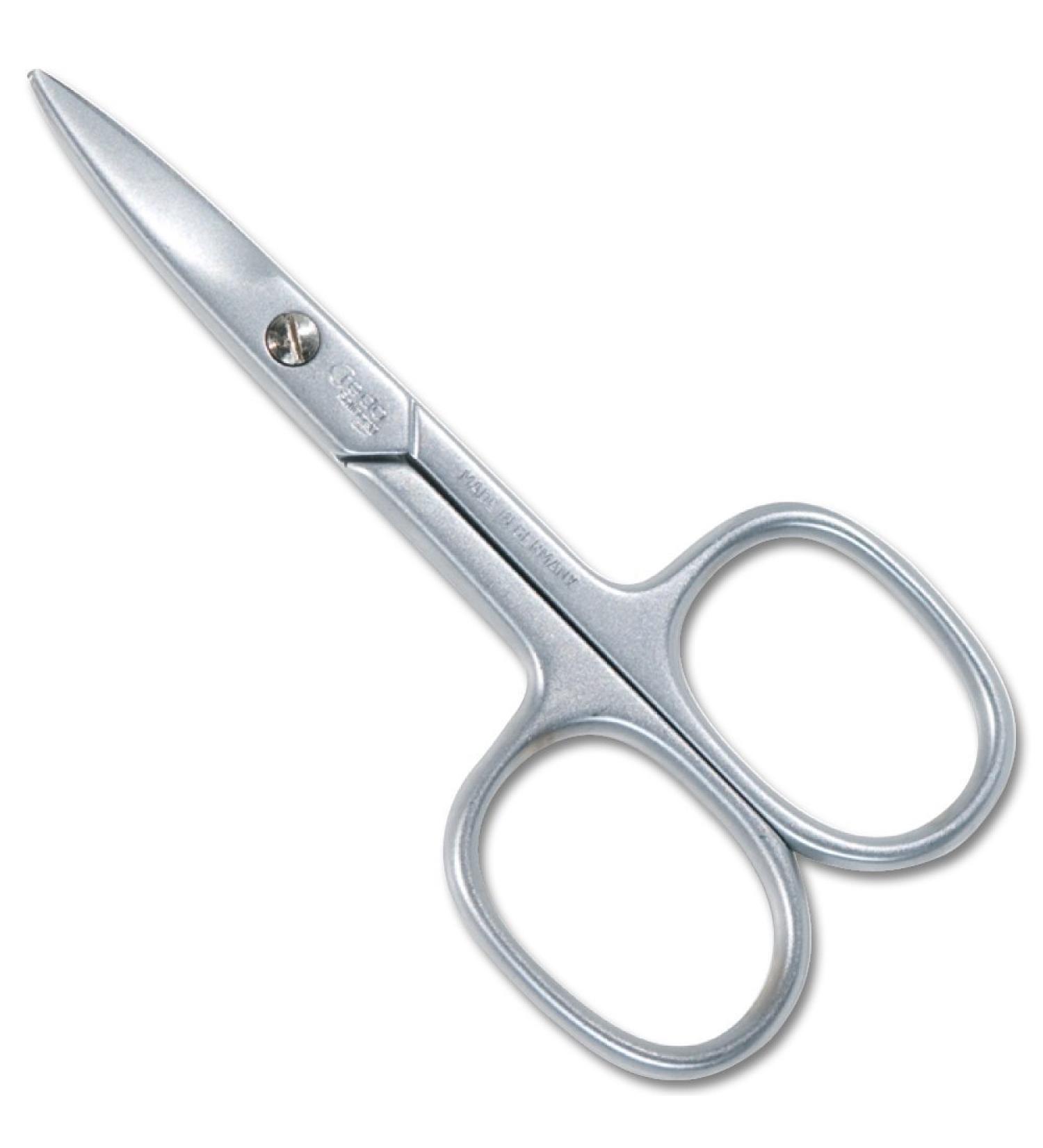 CREDO Nail Scissors 8 cm Curved Rounded Tips Matt Chrome