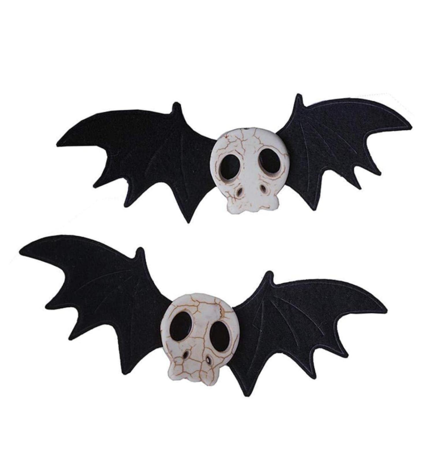 Dark Gothic Skull Bat Hair Clips for Halloween | Perfect for Cosplay & Parties | Edge Clip Hairpin - Buy Online on SooperMarket.com