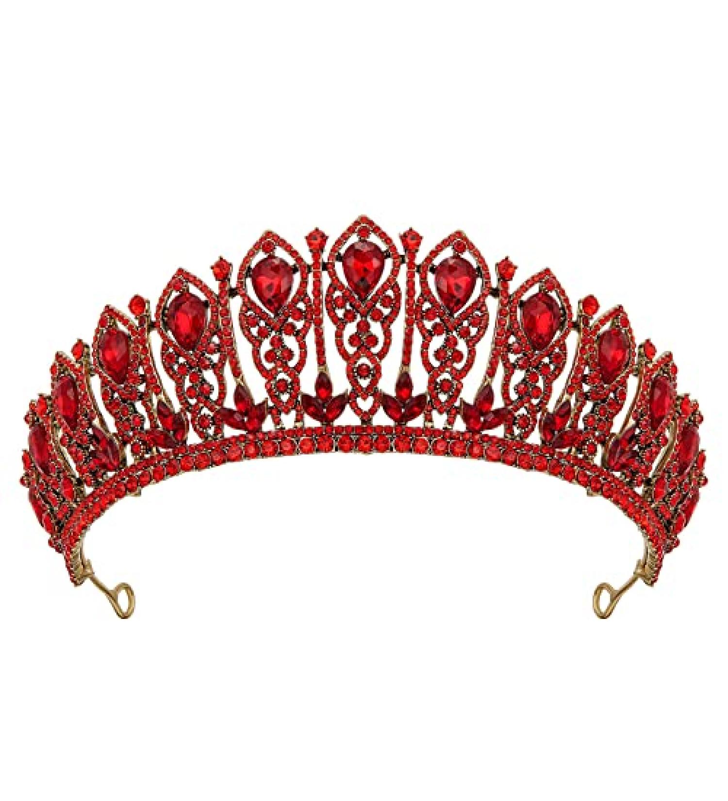 Red Queen Crown Headband for Prom, Quinceanera, Wedding - AW BRIDAL - Buy Online on SooperMarket.com